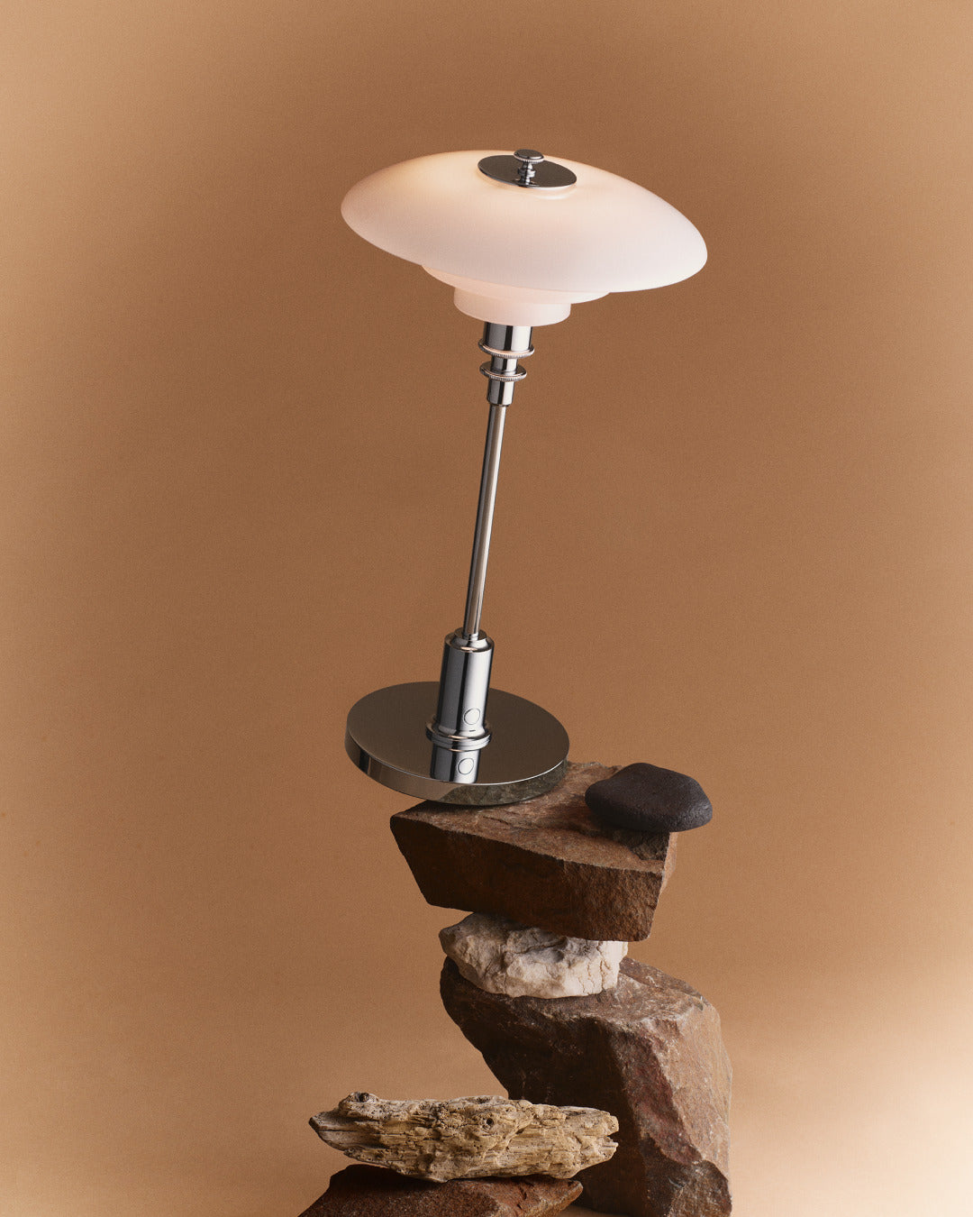 Portable lamp PH 2/1 white with chrome base