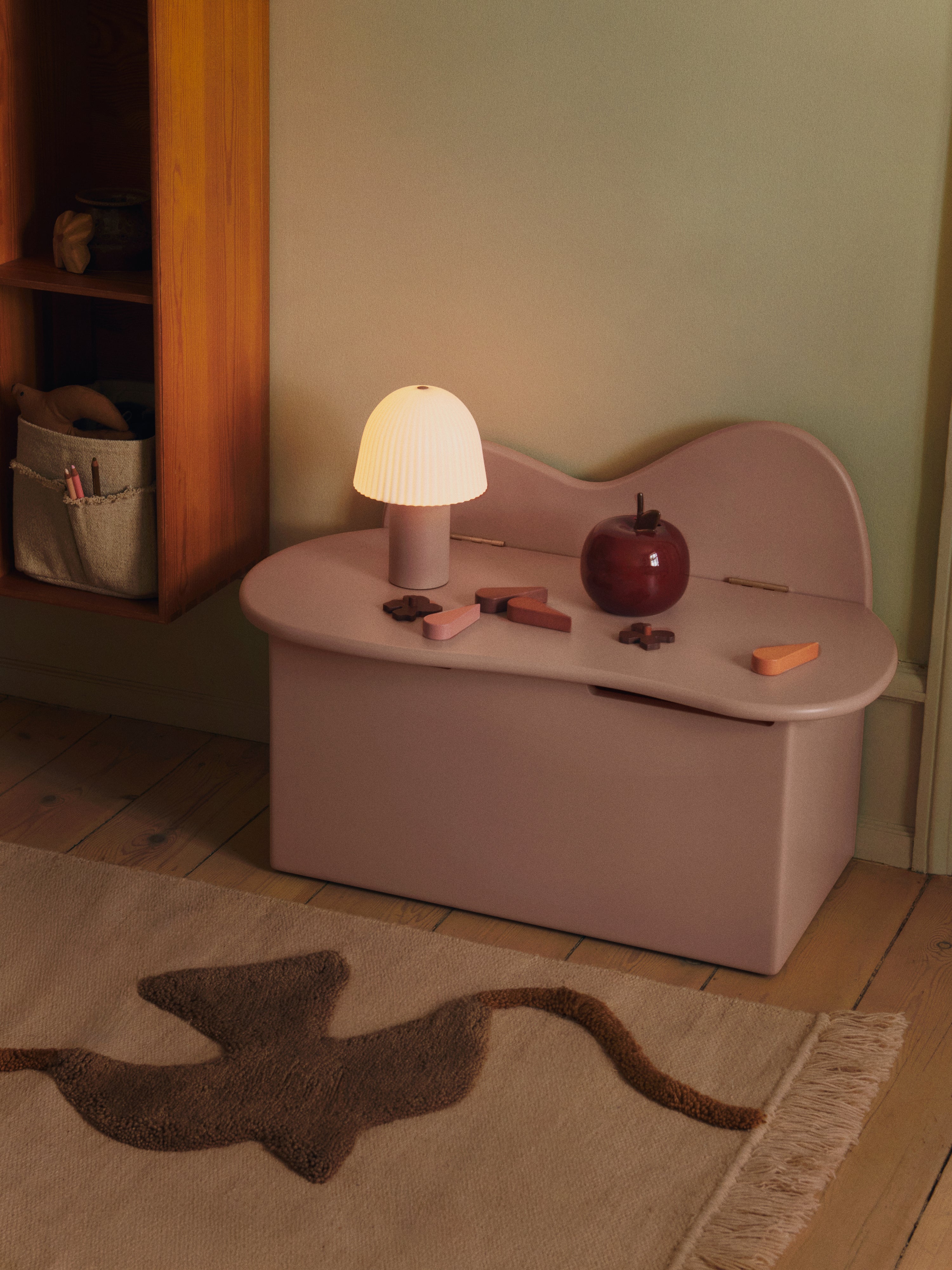 Children's bench with storage SLOPE pink