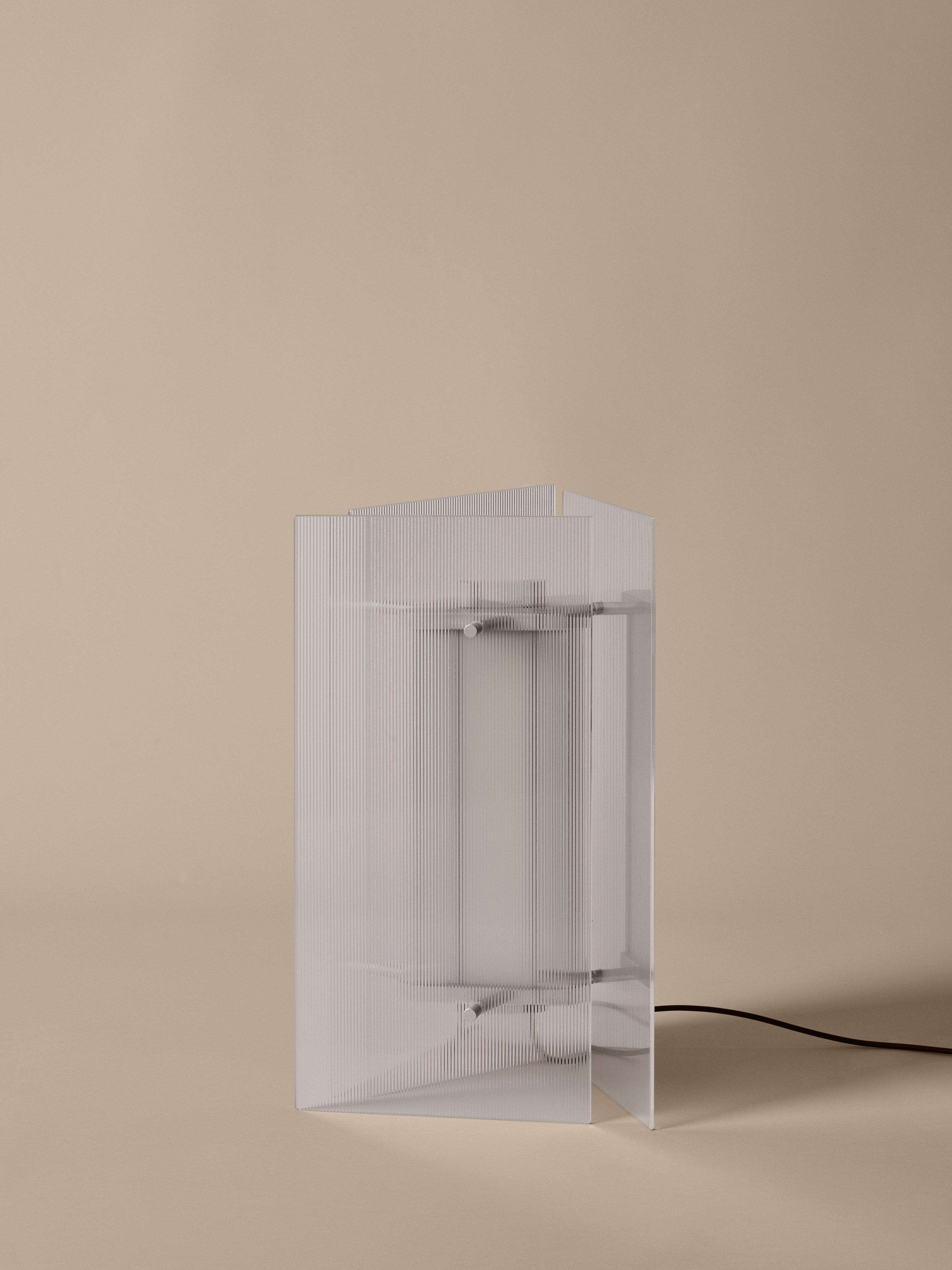 Lampa stołowa OESTE szkło ryflowane