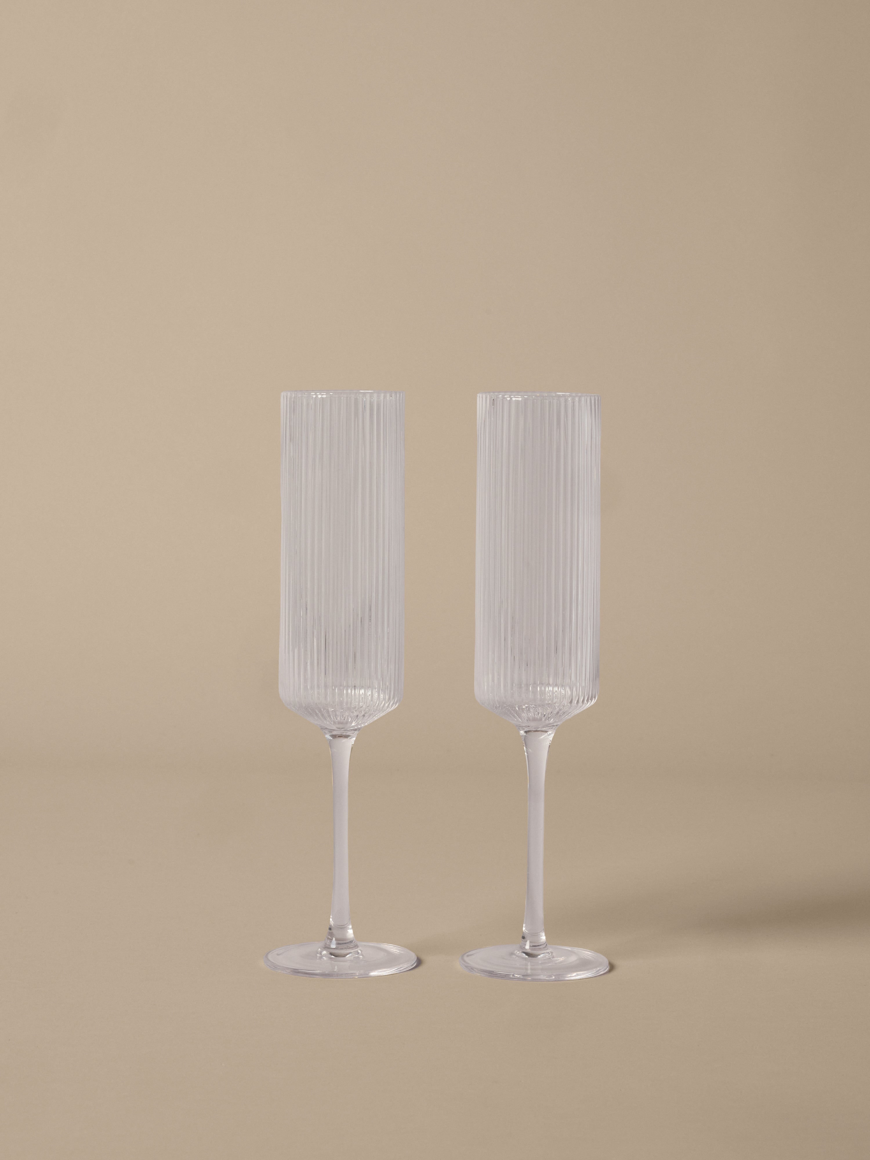 Zestaw kieliszków do szampana RIPPLE FLUTES szklany