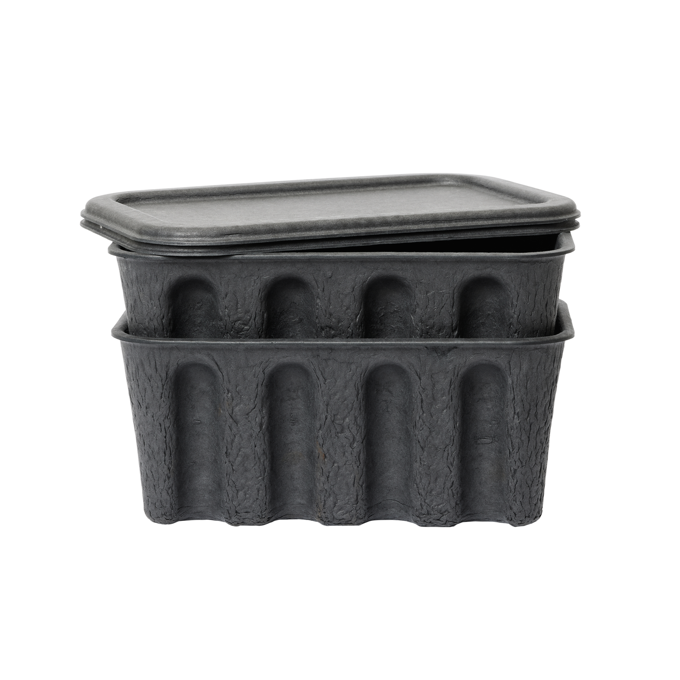 Zestaw pudełek do przechowywania PAPER PULP BOX czarny