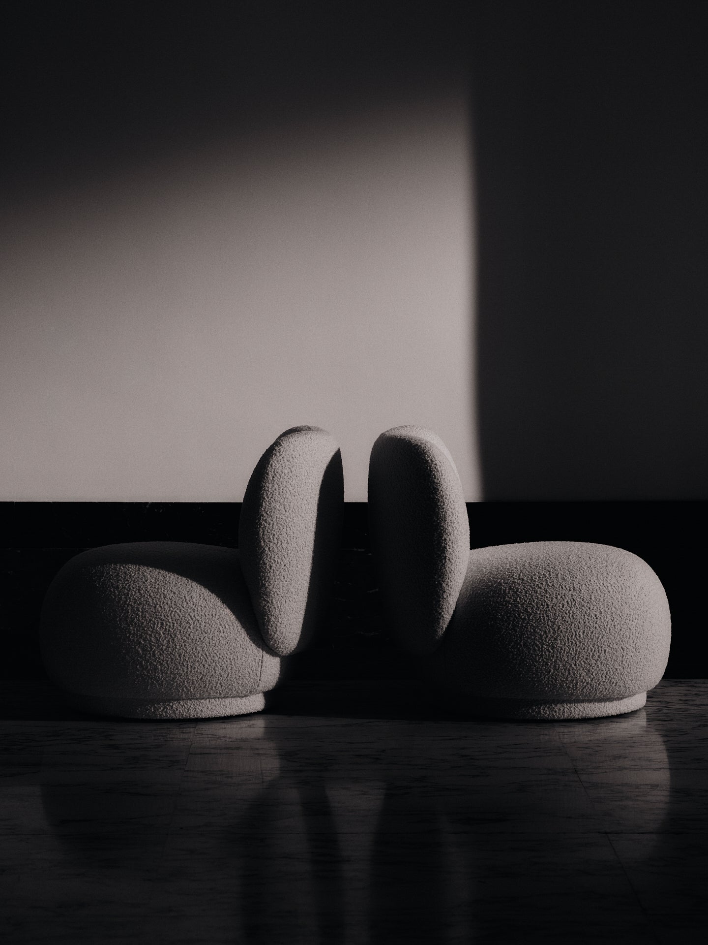 Fotel RICO PICCOLO LOUNGE Nordic Bouclé złamana biel