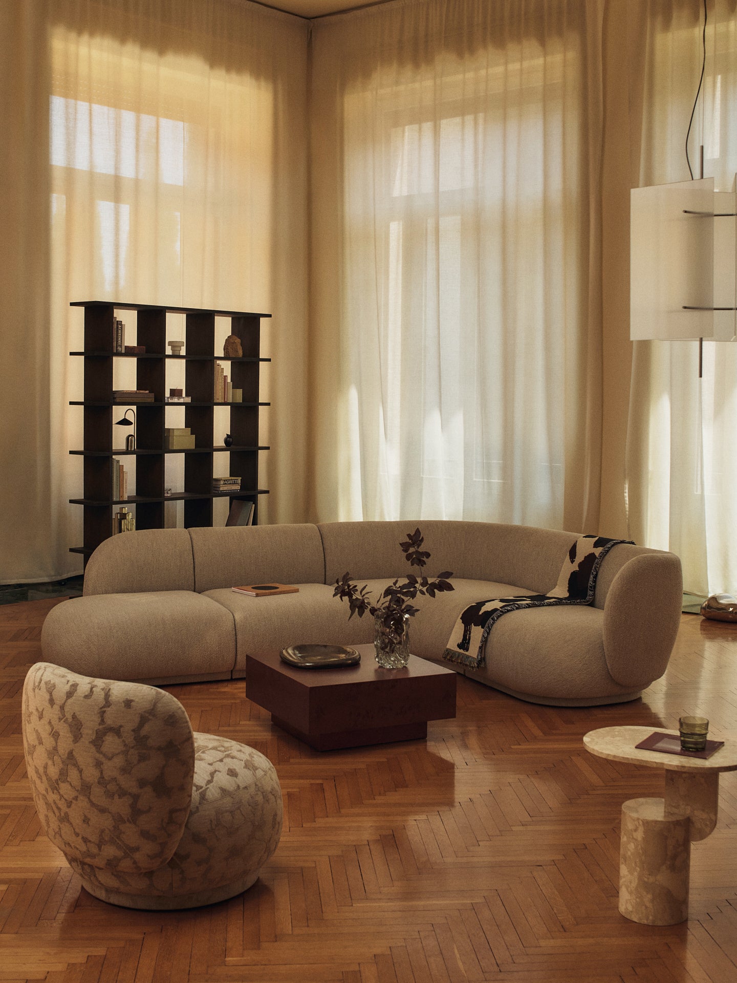 Pendant lamp OESTE ribbed glass