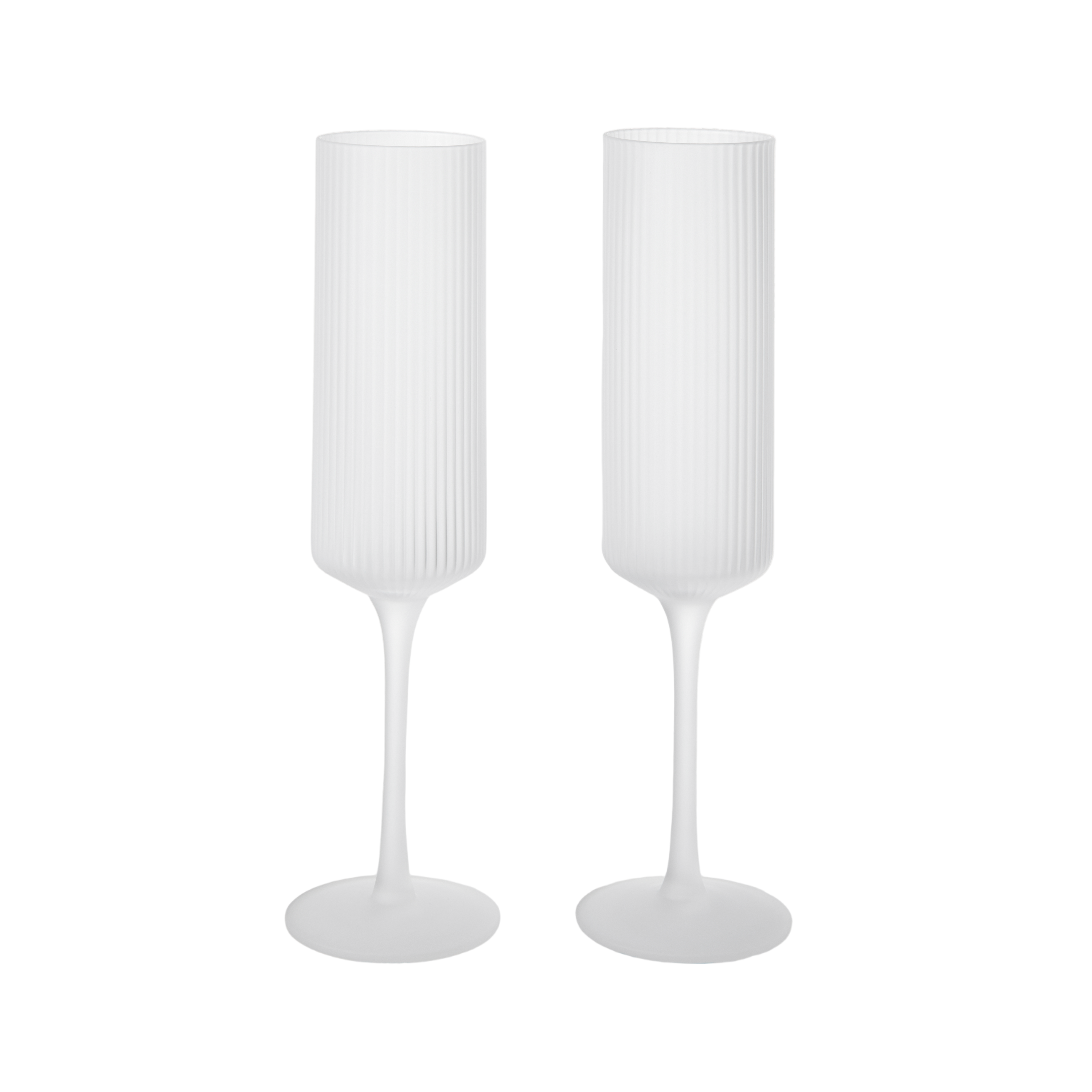 Zestaw kieliszków do szampana RIPPLE FLUTES białe szkło