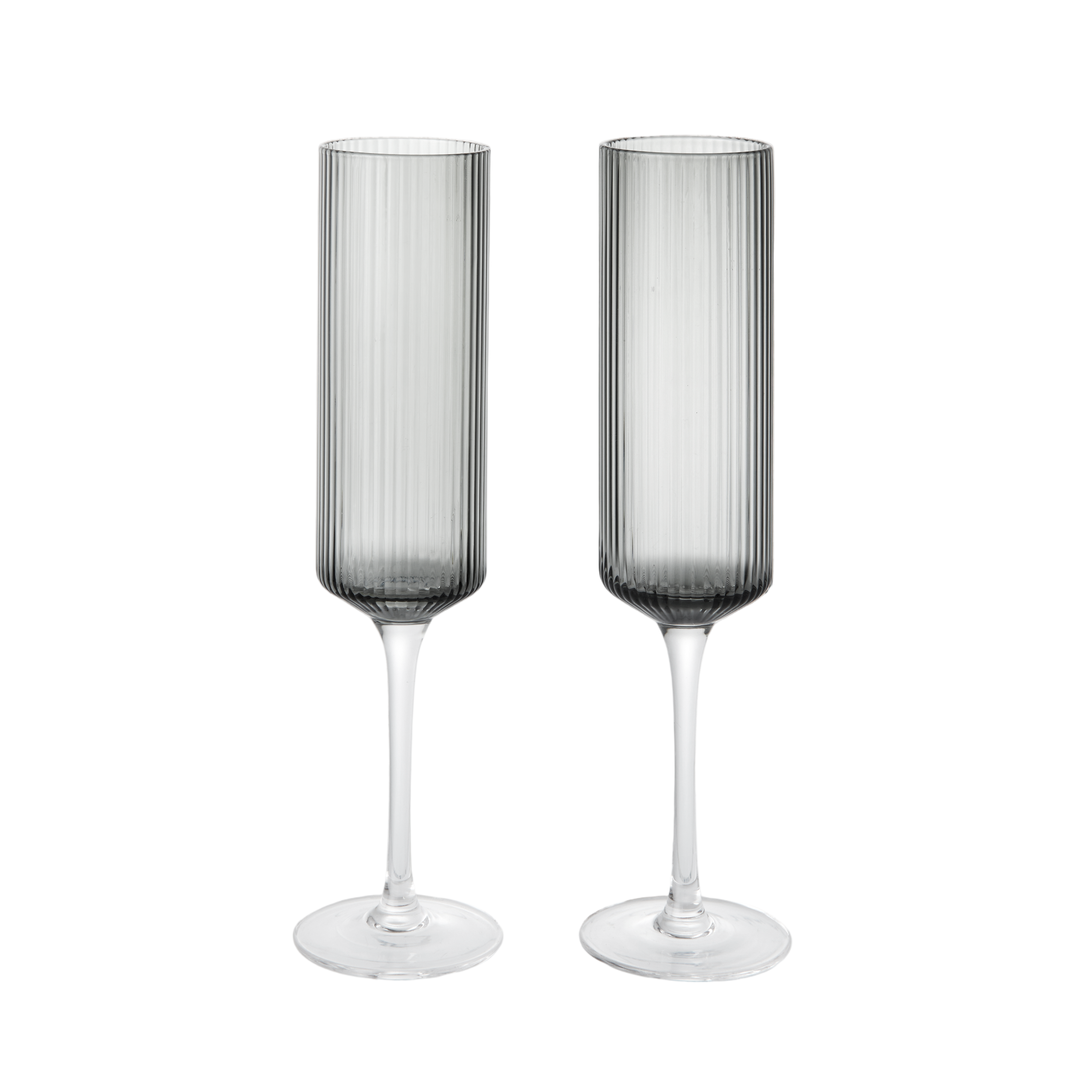 Zestaw kieliszków do szampana RIPPLE FLUTES dymione szkło