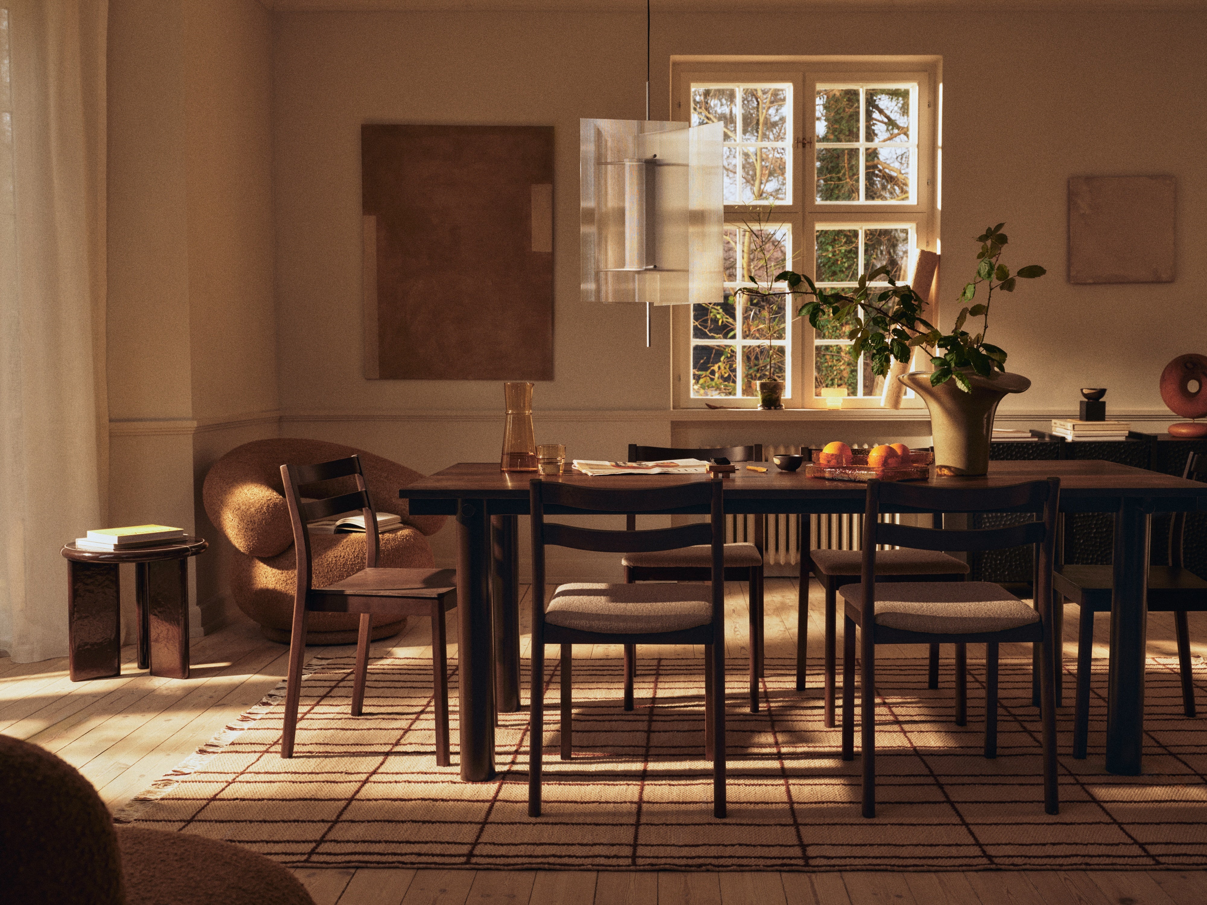 Stół ATURA ciemny dębowy blat z czekoladową podstawą