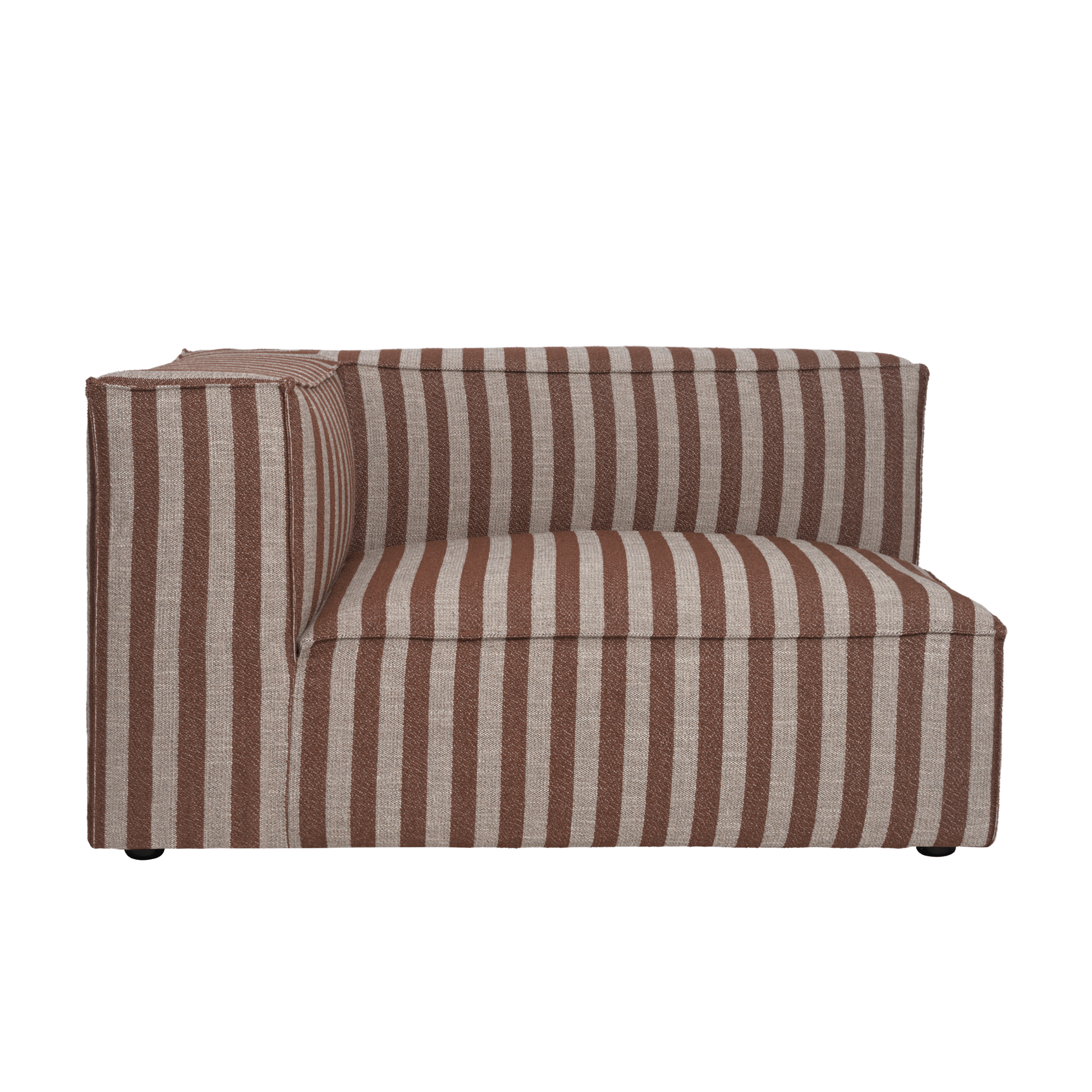 Modulares Sofa CATENA Louisiana - Endelement linksseitig in Schokoladenfarbe mit Kissen