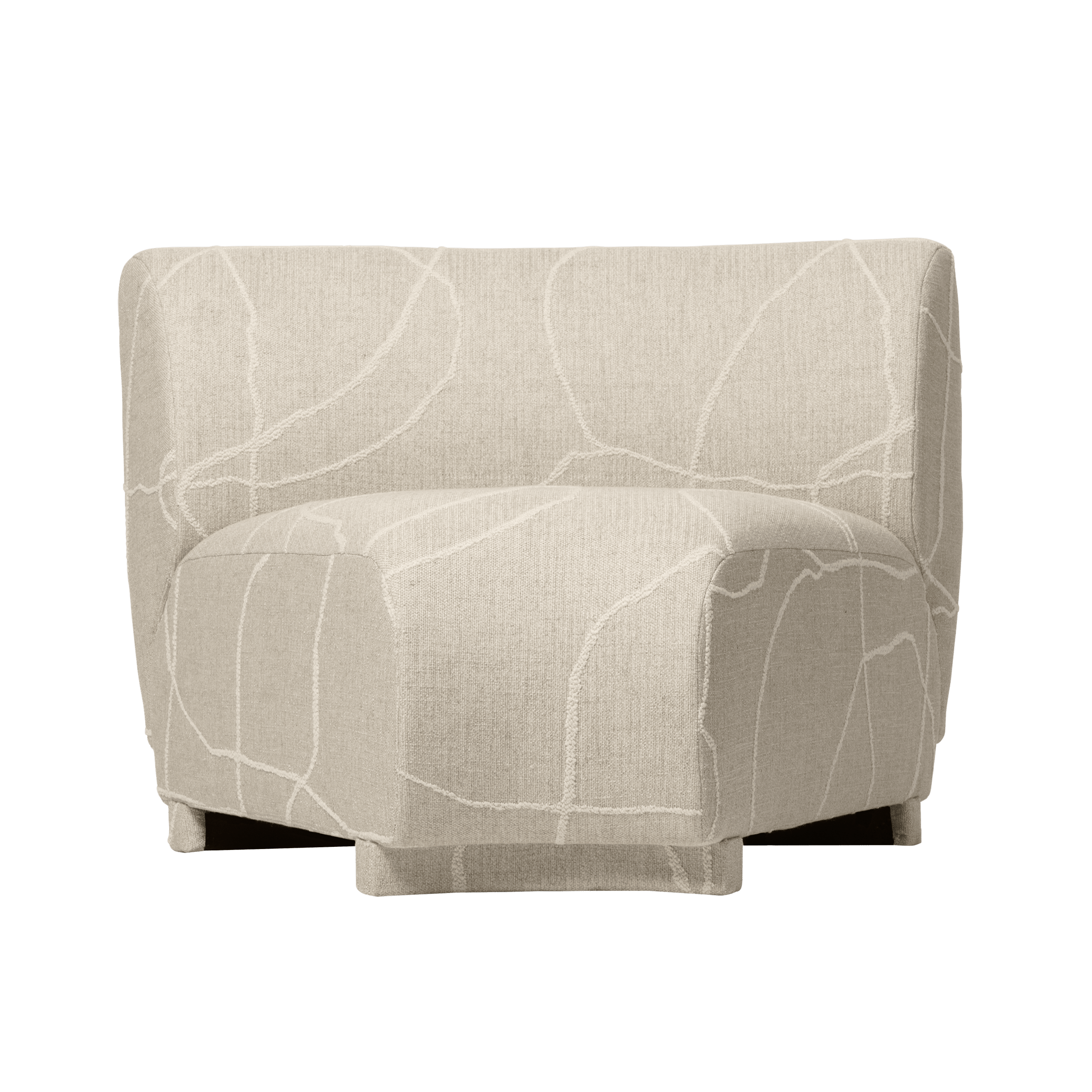 Sofa modułowa RICO Can Lis - element narożny piaskowy z białym
