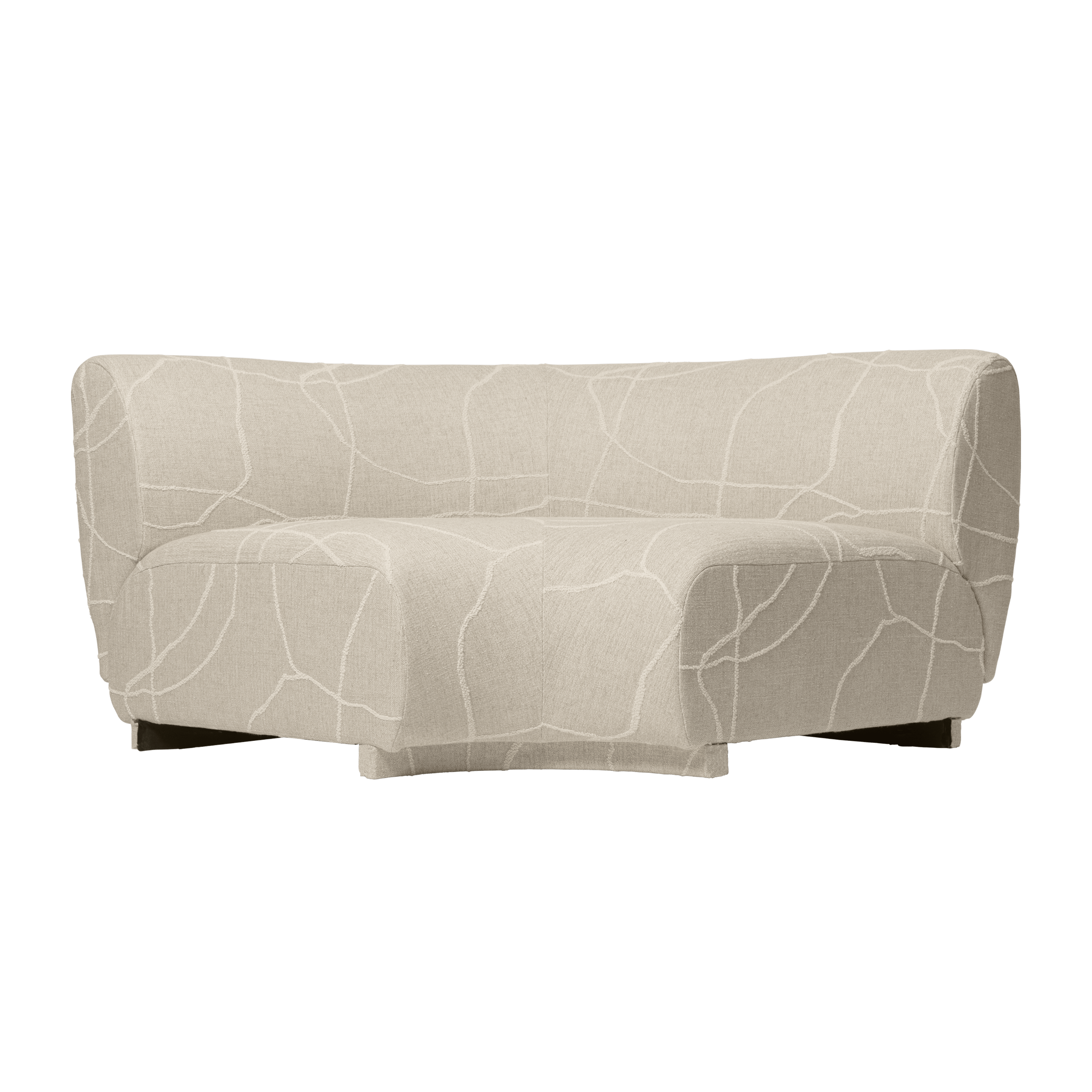 Sofa modułowa RICO Can Lis - element narożny zaokrąglony piaskowy z białym