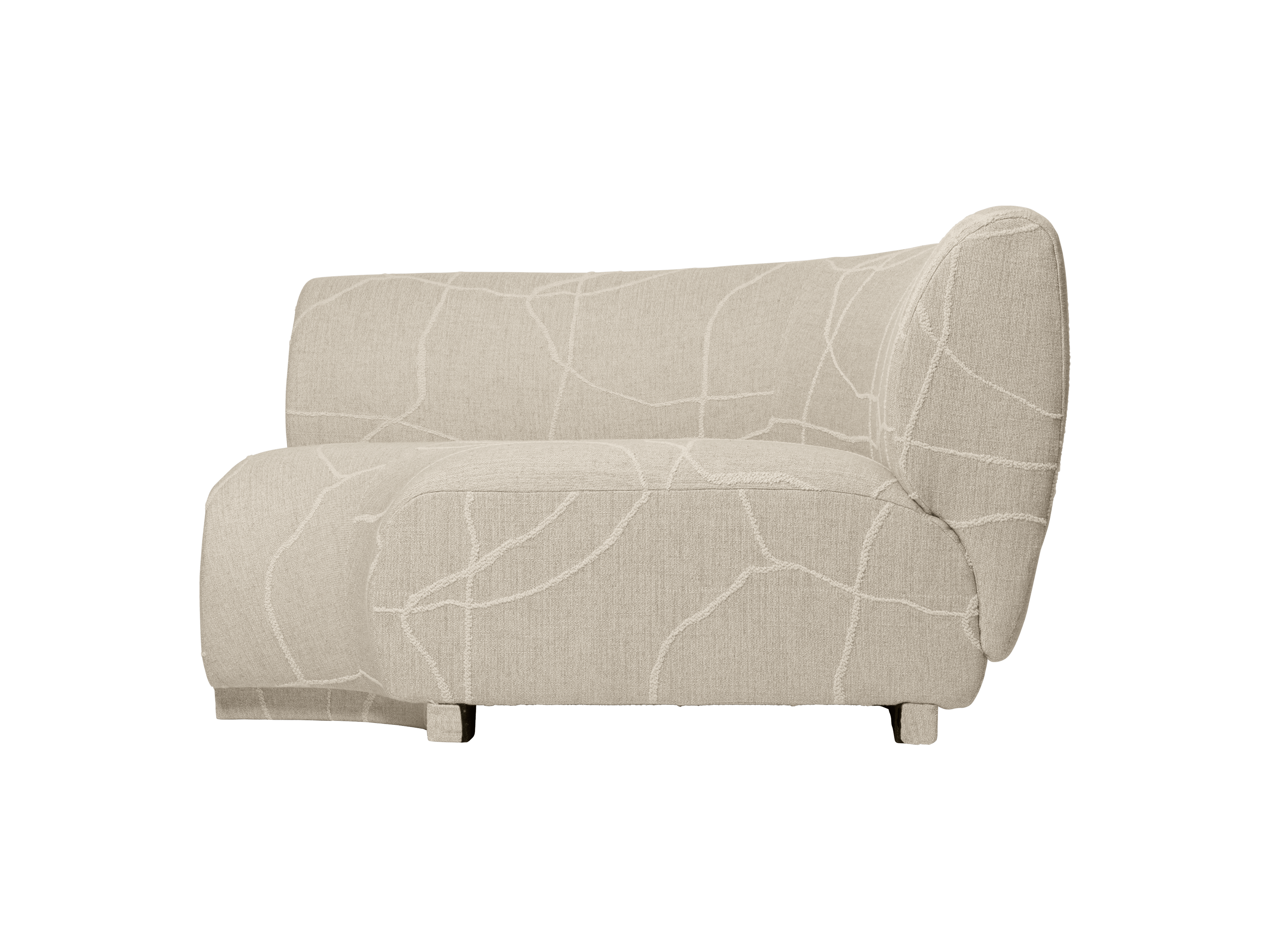 Sofa modułowa RICO Can Lis - element narożny zaokrąglony piaskowy z białym
