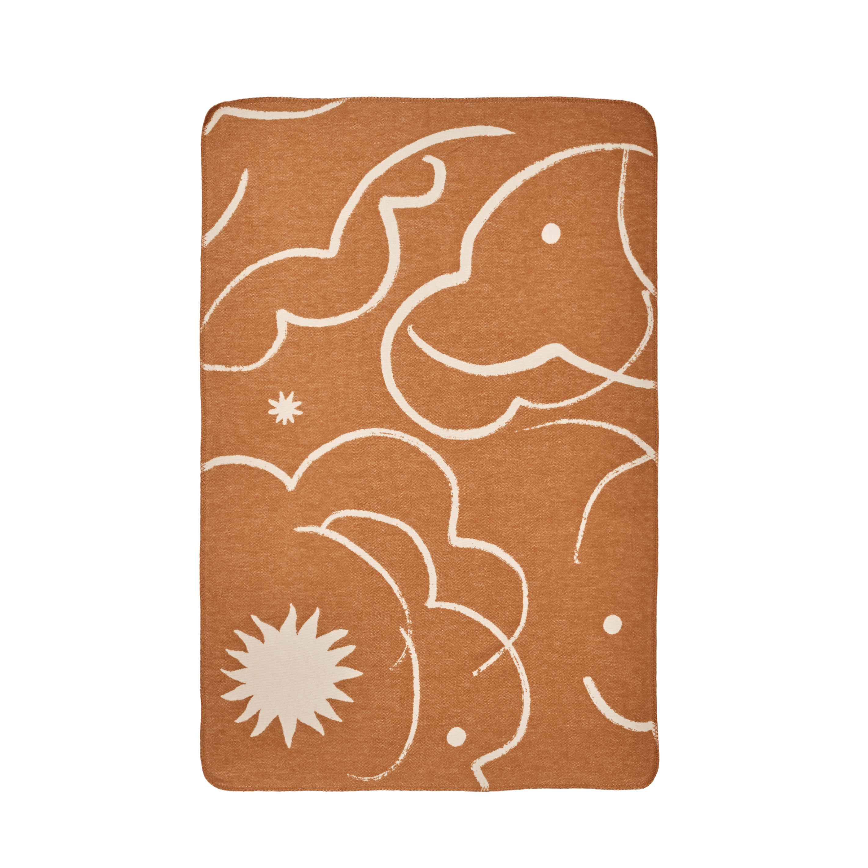 SKYE Children's Blanket in Brick with Beige