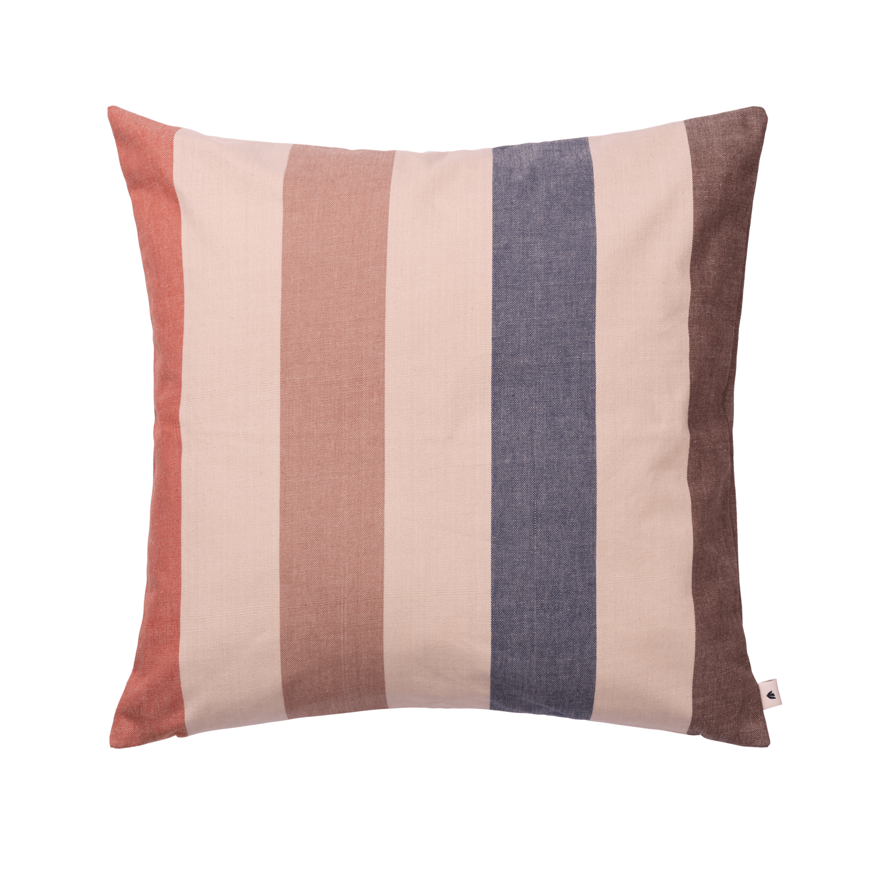 Kissenbezug STRAND beige mit Kaffee- und Indigo-Tönen