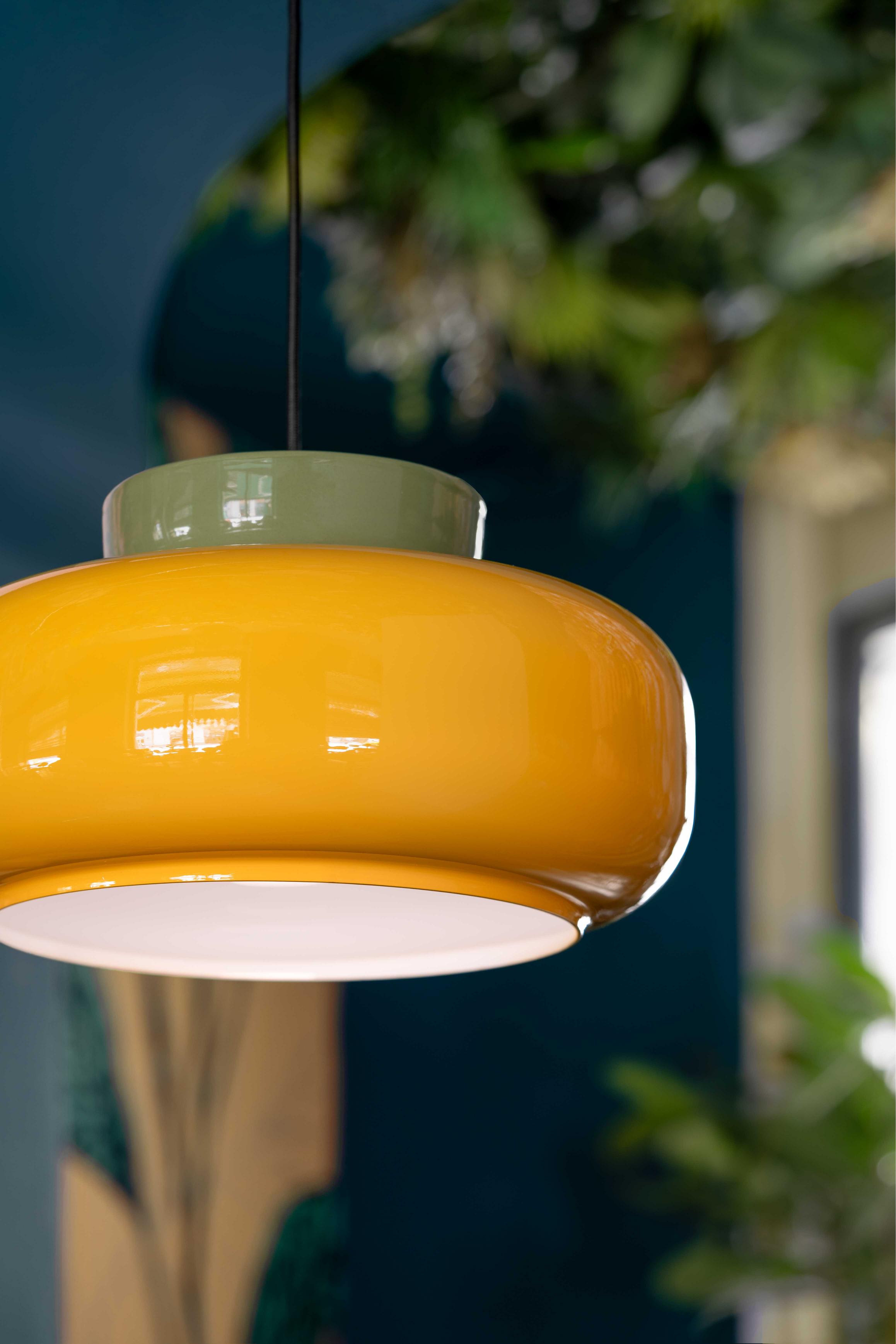 Lampa wisząca ceramiczna MARACANÀ żółty z szałwiowym