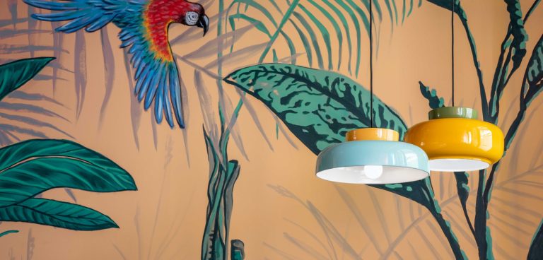 Lampa wisząca ceramiczna MARACANÀ mleczny z żółtym