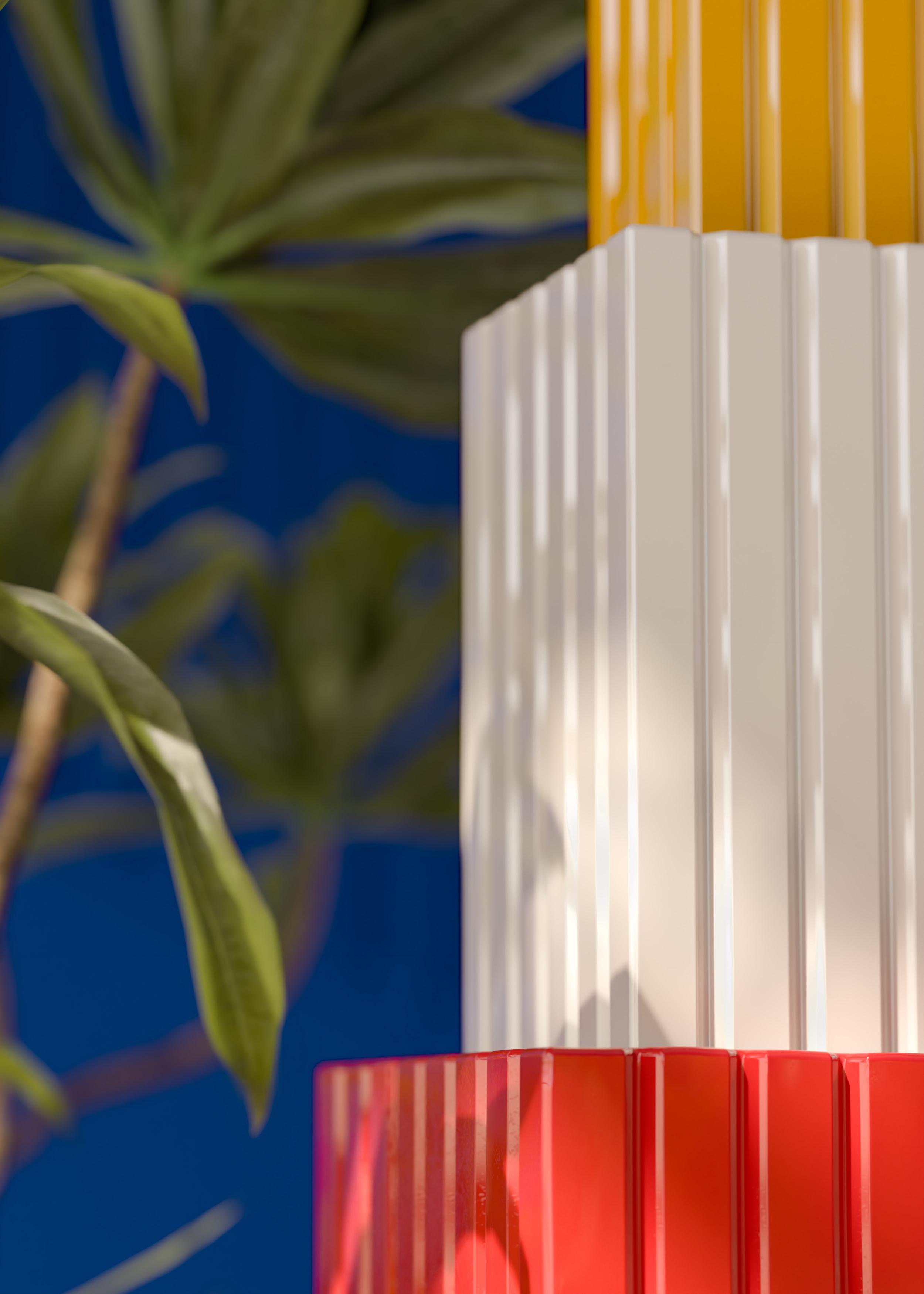 Lampa wisząca ceramiczna METRA pomarańczowy z kremowym i żółtym
