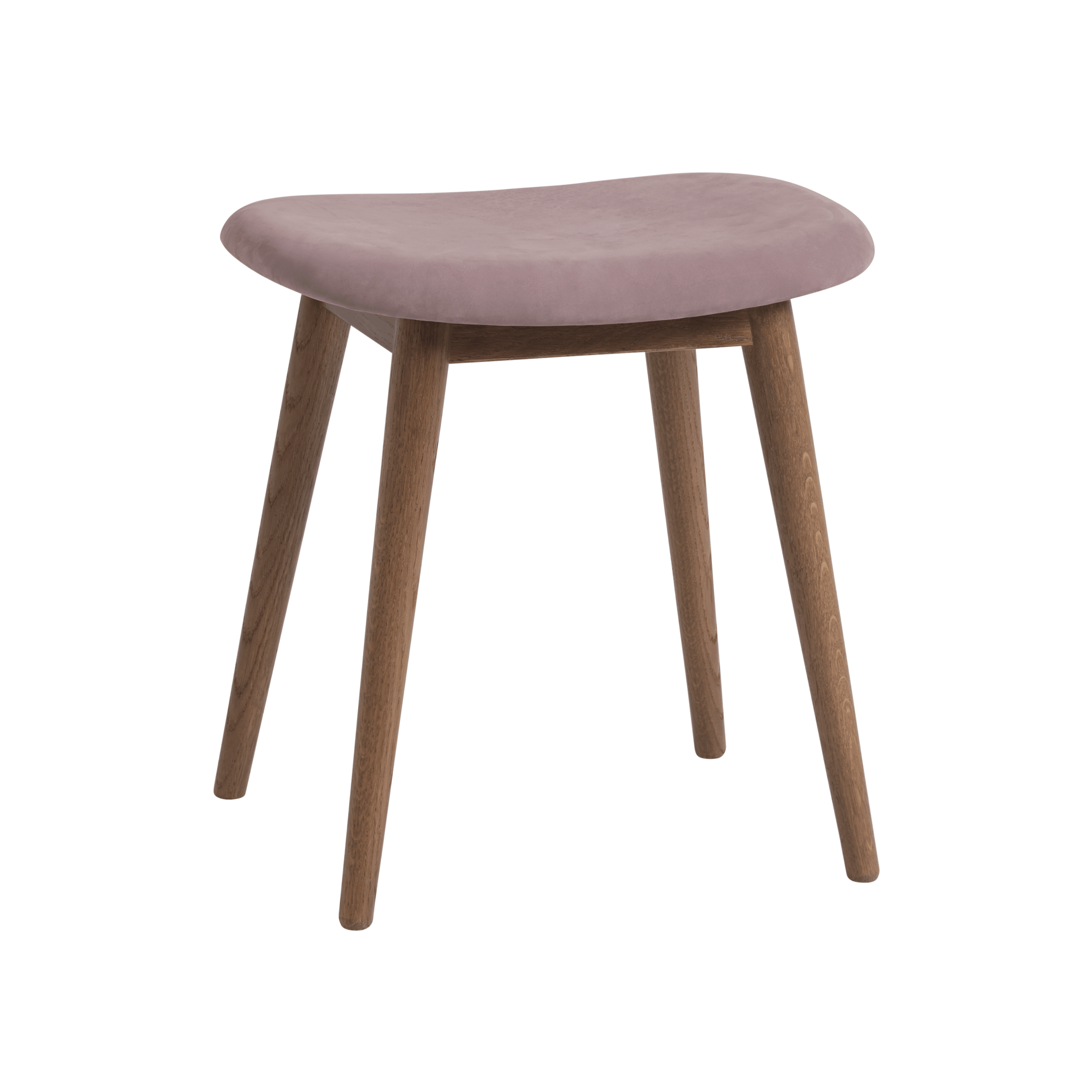 Personalisierbarer FIBER Hocker mit gepolsterter Sitzfläche und Holzgestell