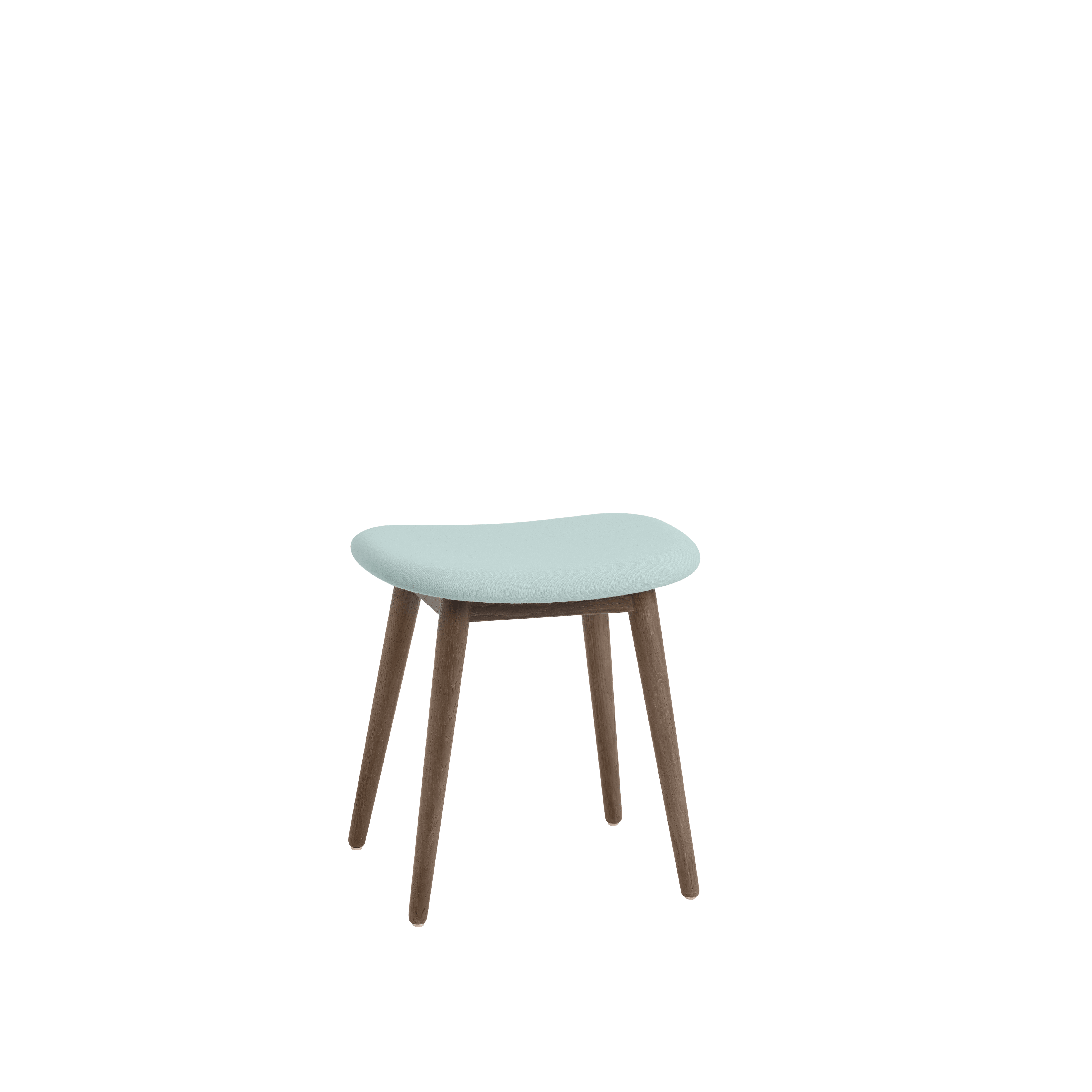 Personalisierbarer FIBER Hocker mit gepolsterter Sitzfläche und Holzgestell