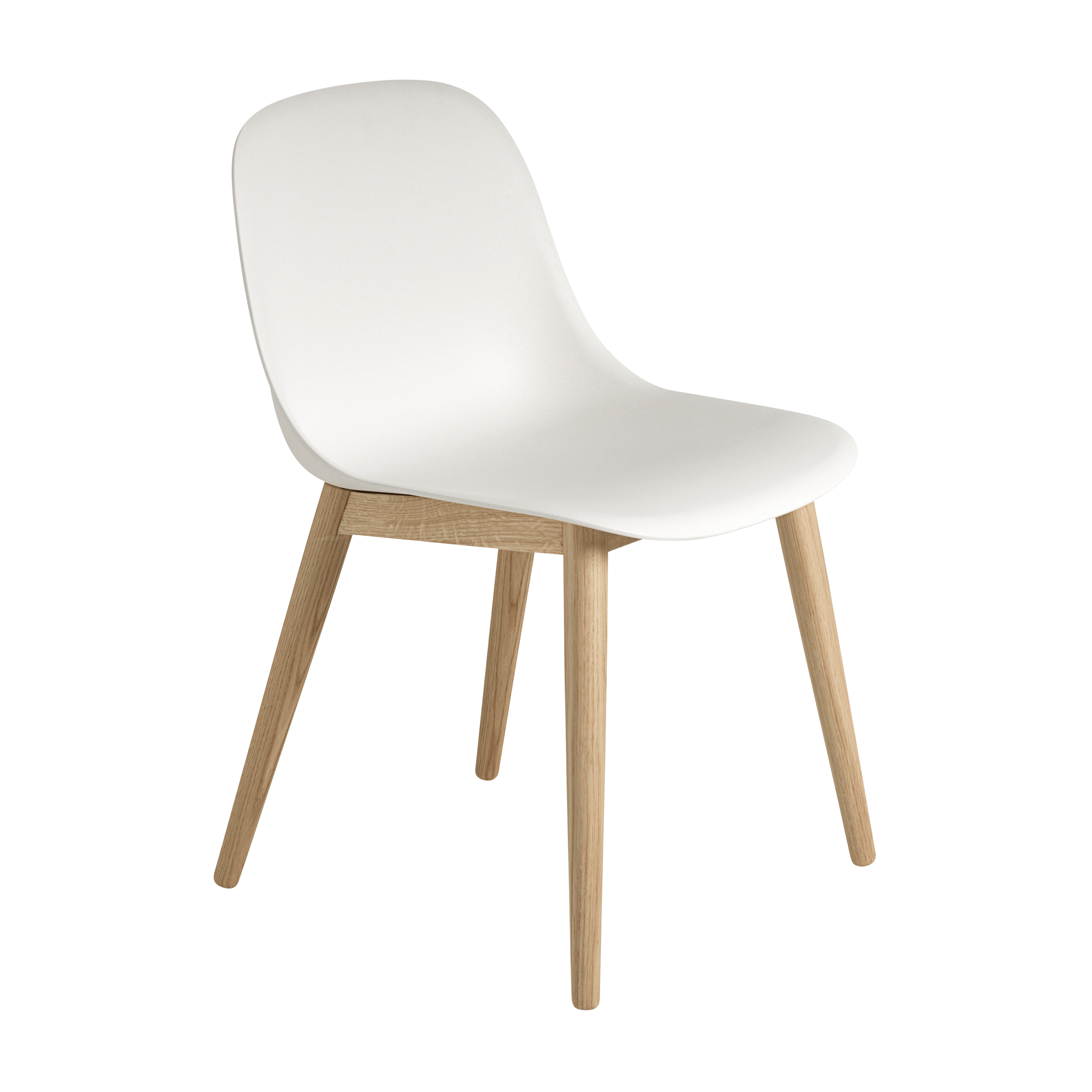 FIBER Chair White with Wooden Base
