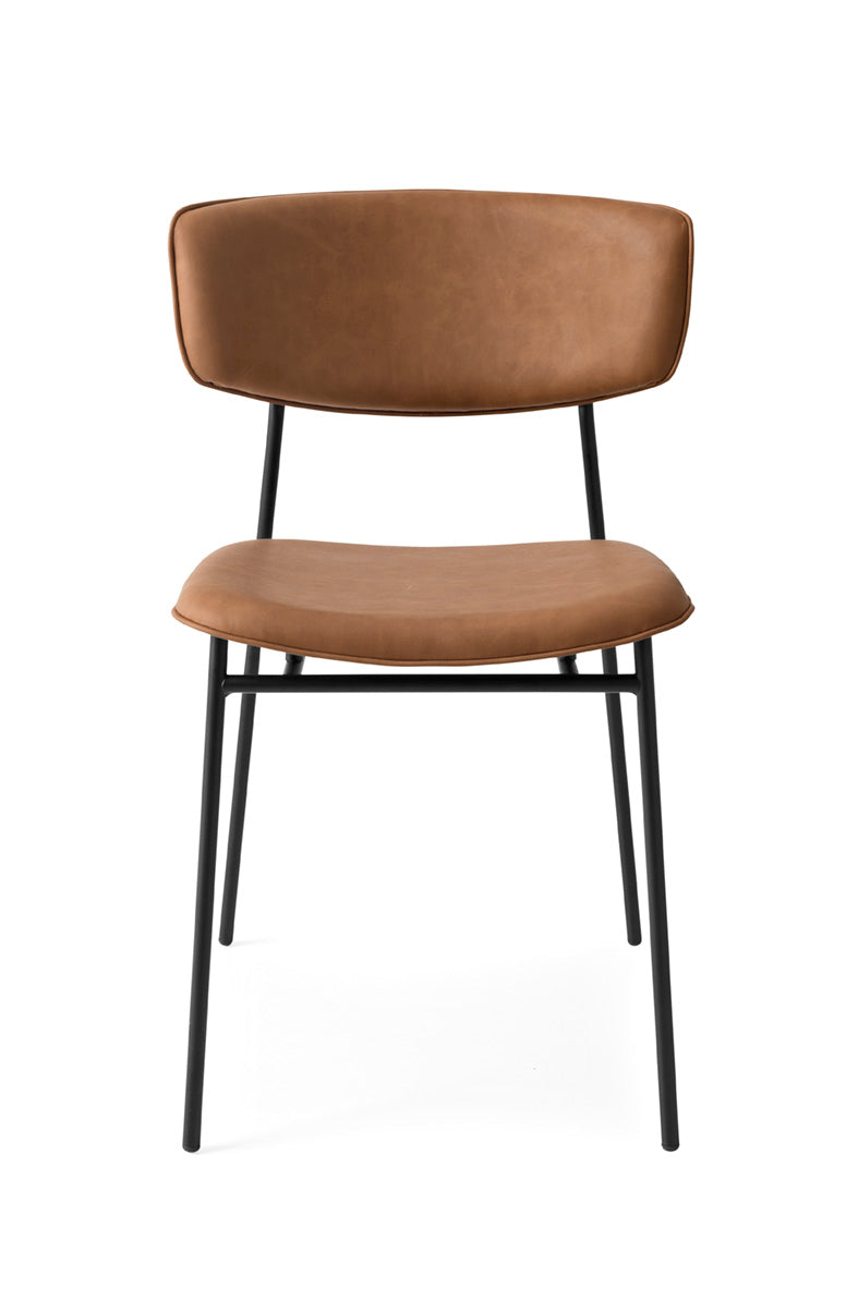 FIFTIES upholstered chair with a black base