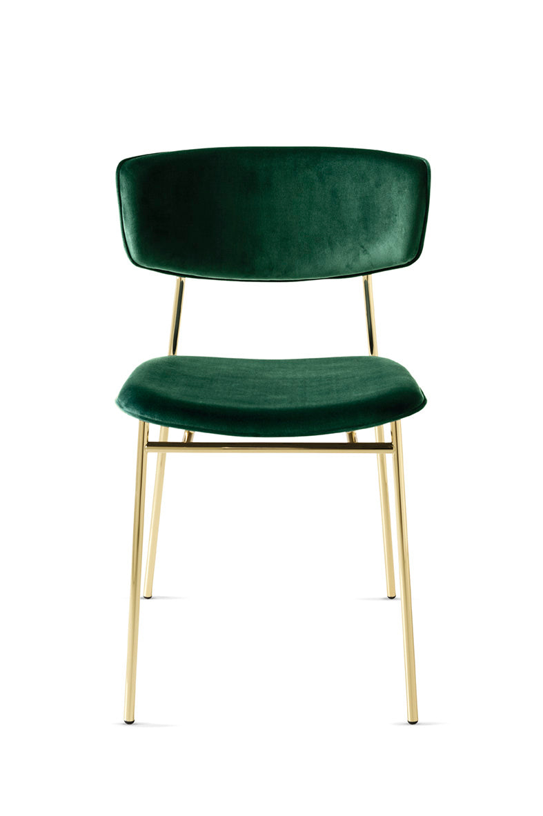 Upholstered FIFTIES Chair with Gold Base