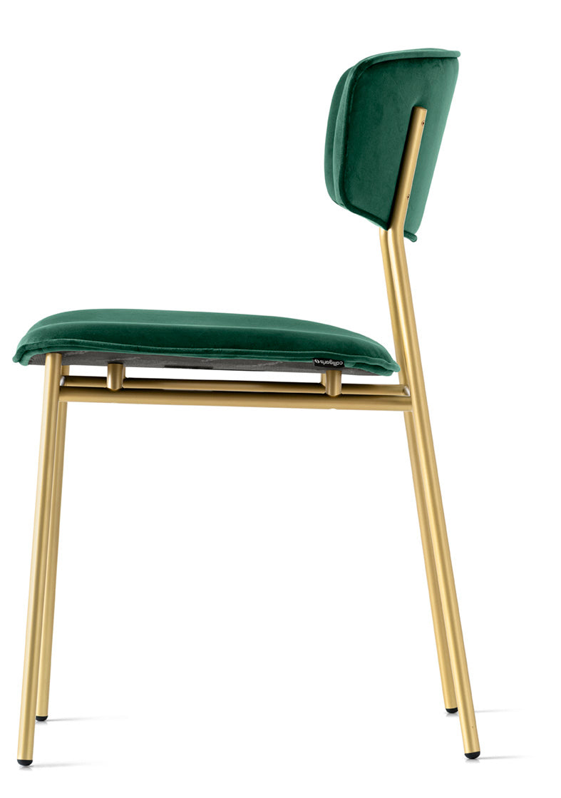 Upholstered FIFTIES Chair with Gold Base