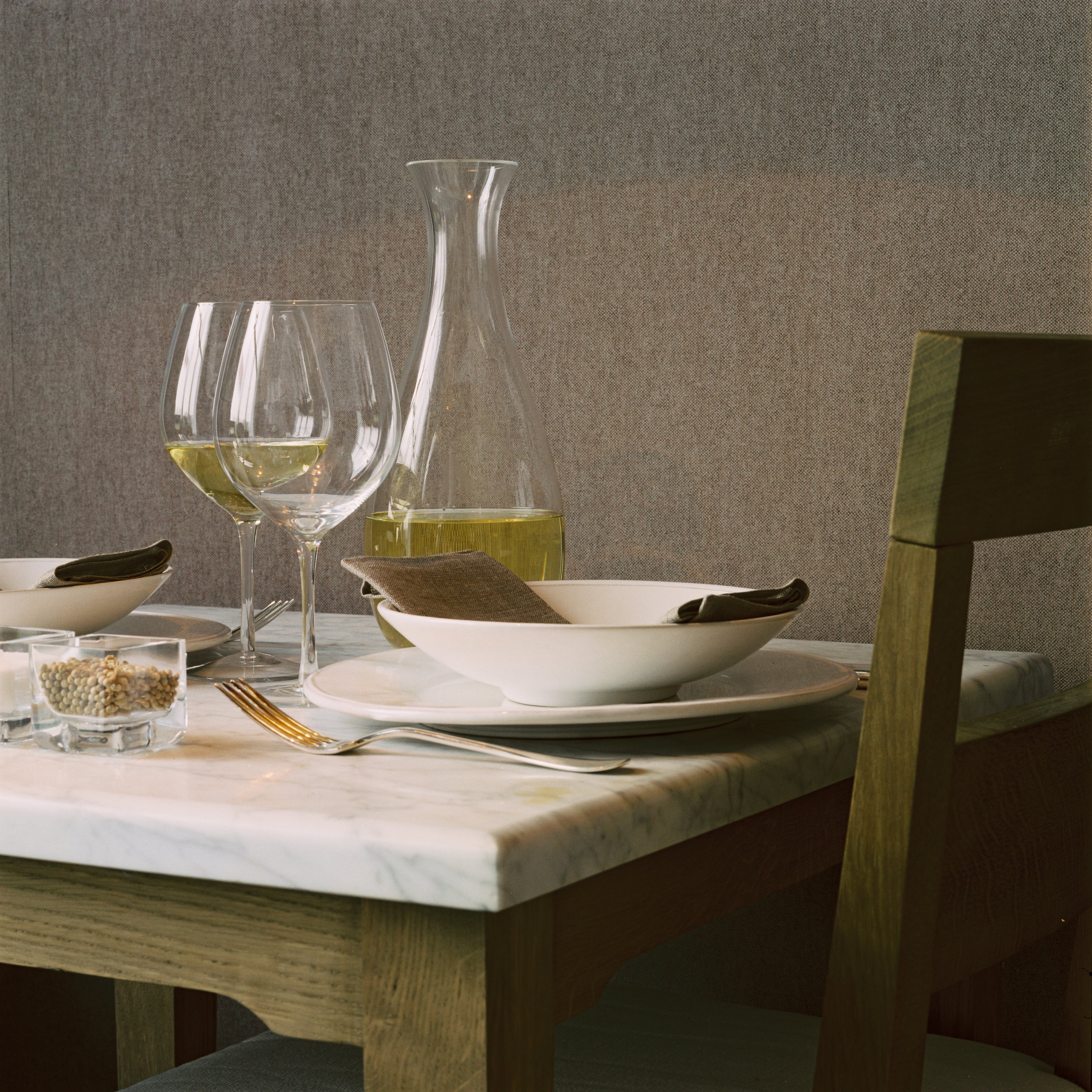 Strukturtapete, die Leinwand imitiert, LIN taupe