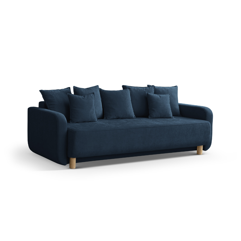 Sofa mit Schlaffunktion ELEN in marineblauem Chenille