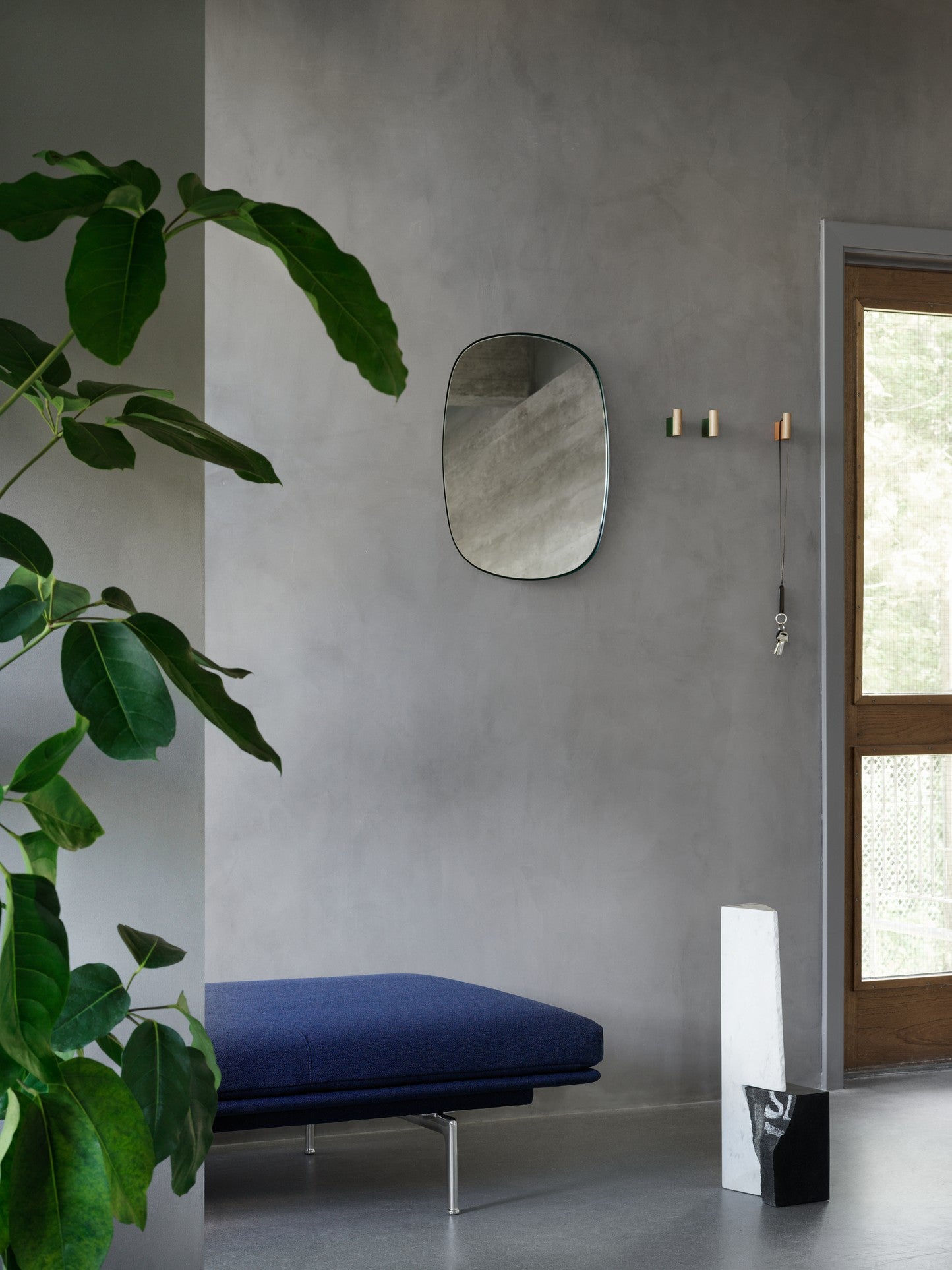Framed Mirror Dark Green Frame