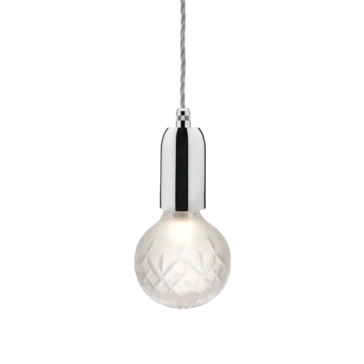 Lampa wisząca CRYSTAL BULB matowe szkło kryształowe z chromowanym wykończeniem