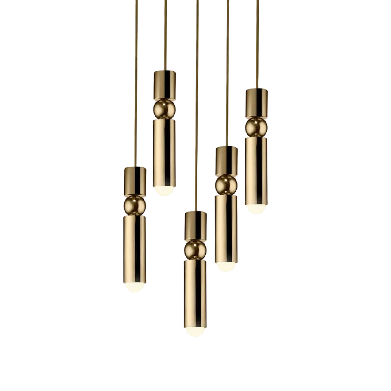 Lampa wisząca 5-punktowa FULCRUM mosiężny