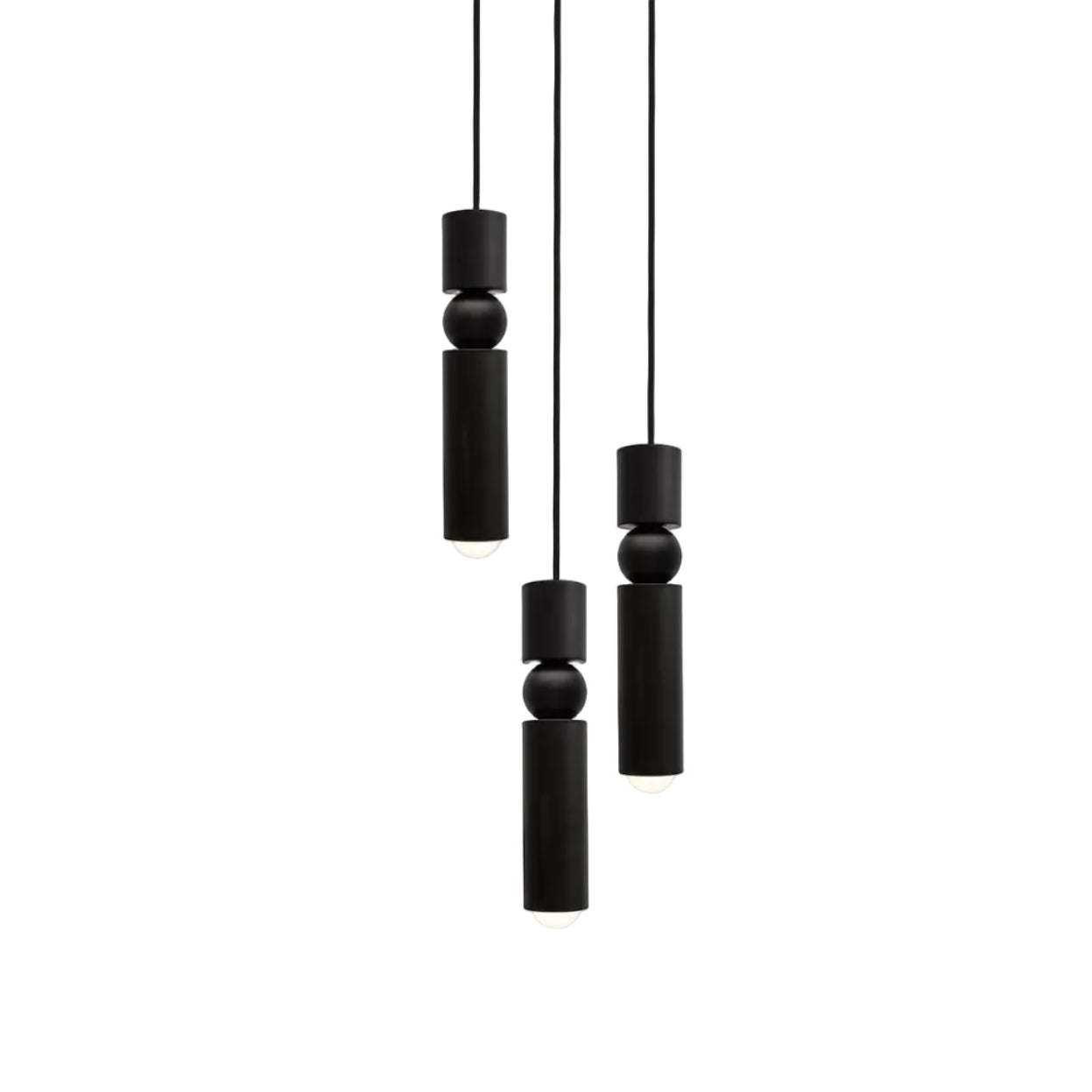 Lampa wisząca 3-punktowa FULCRUM matowy czarny