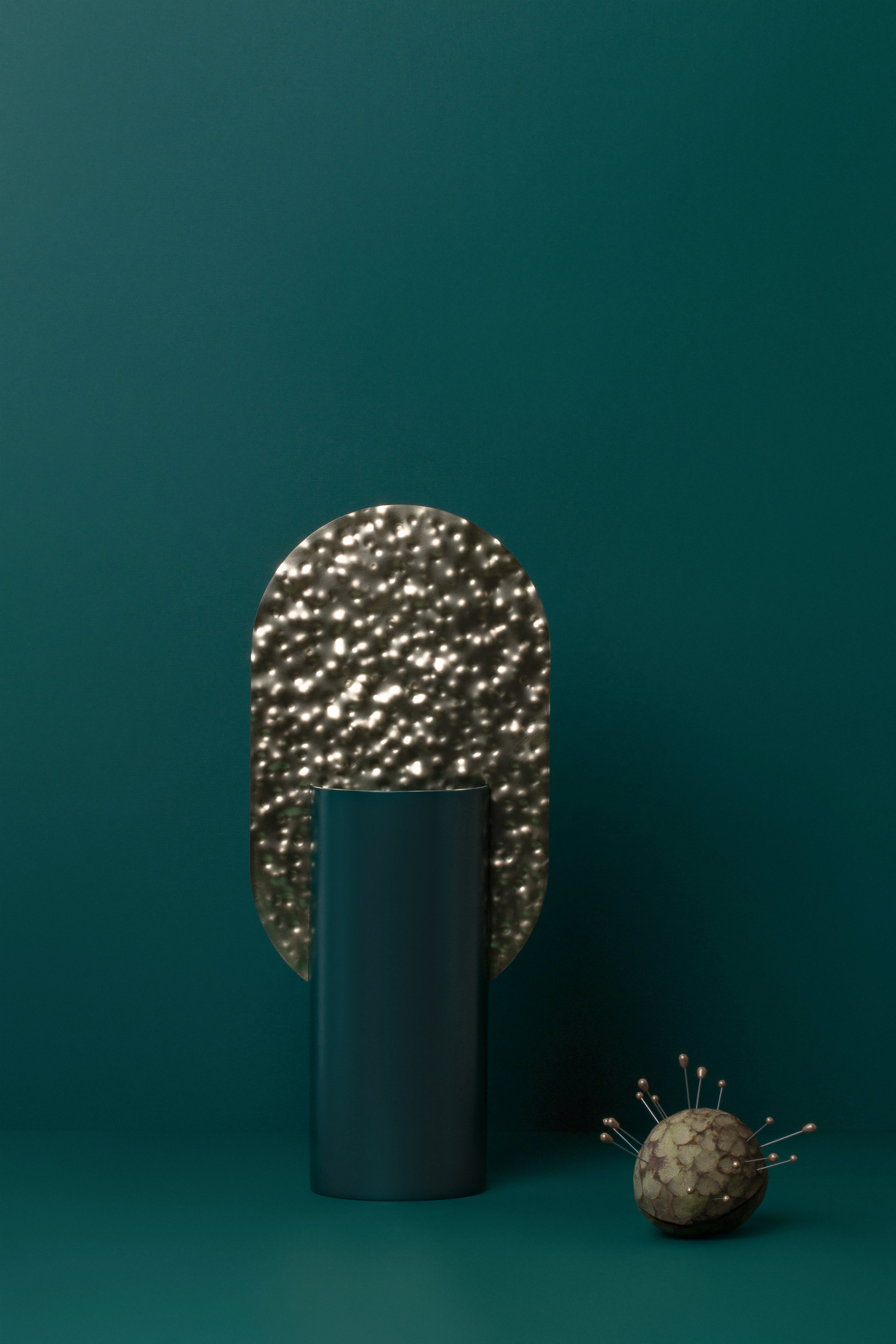 GENKE Vase - NUMBERED EDITION green with brass