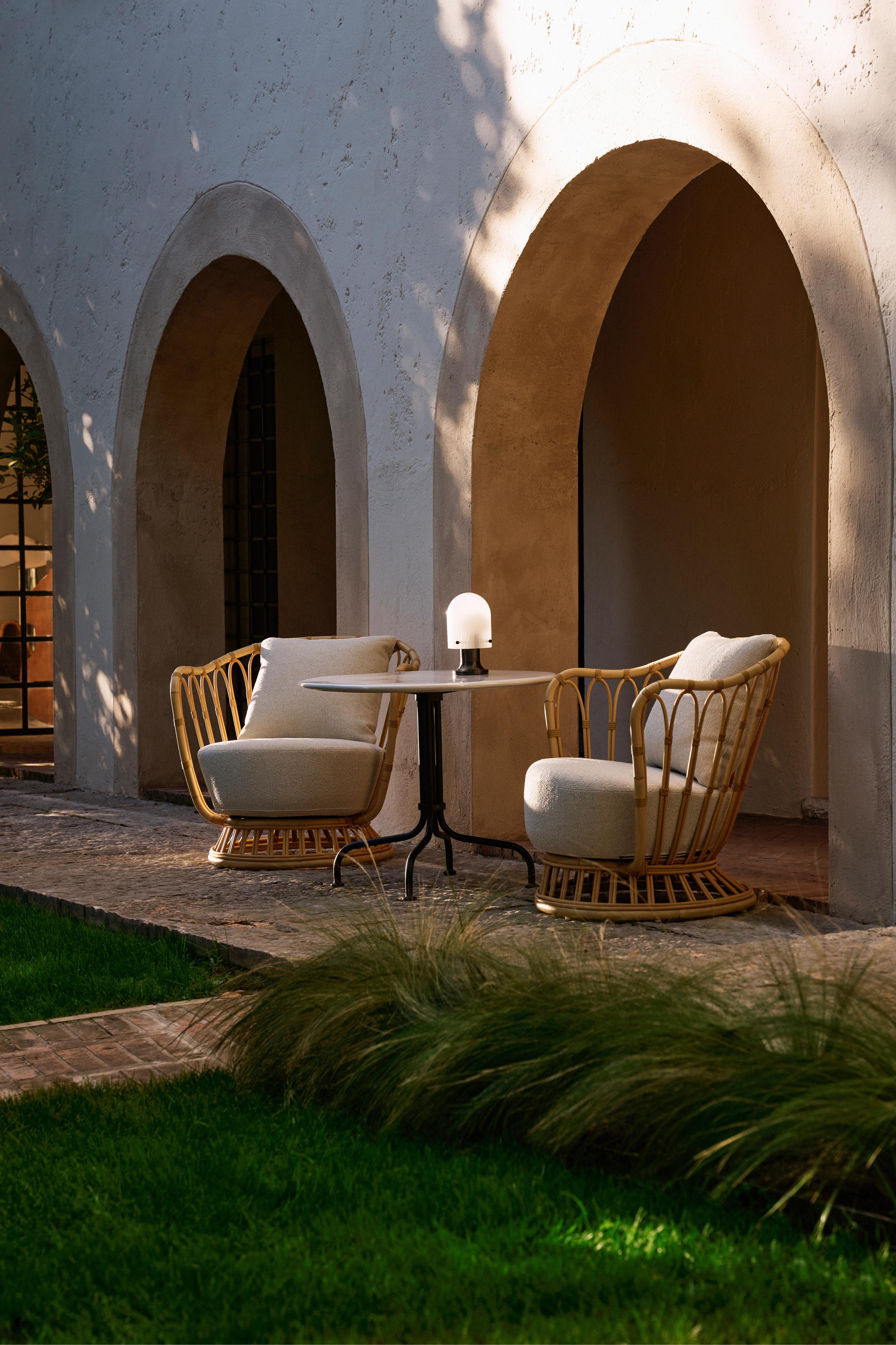 Gartenstuhl GRACE gepolstert mit Rattanbasis