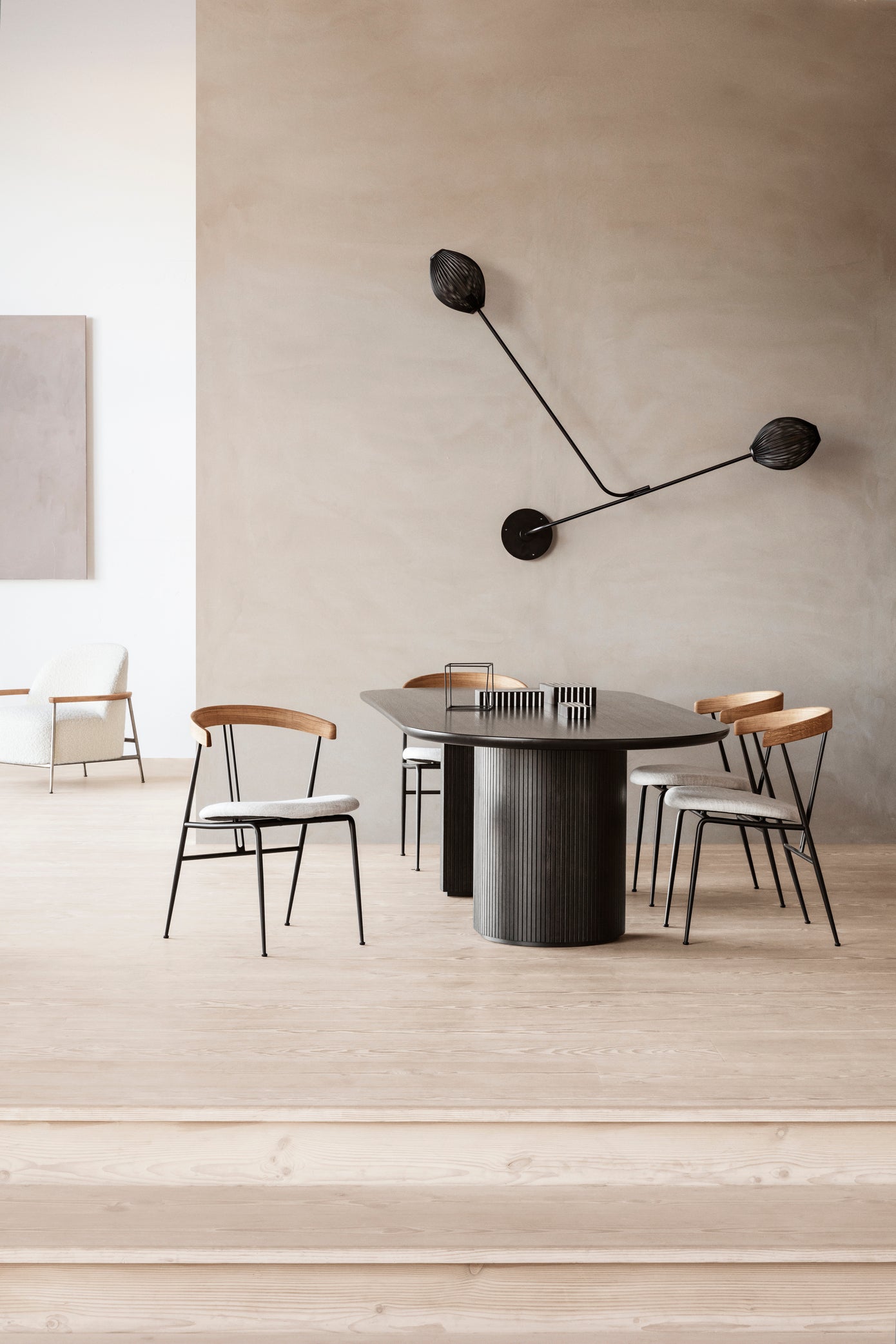 MOON Table Black Oak Veneer