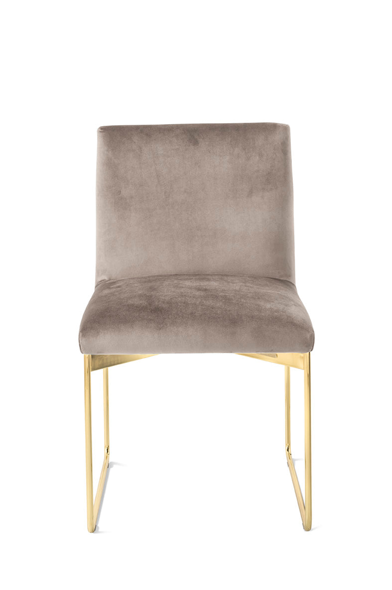 GALA upholstered chair with a golden base