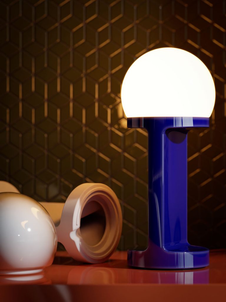 Lampa stołowa ceramiczna HABEA kobaltowy