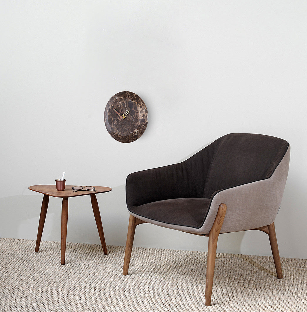 Zegar ścienny BARI brązowy marmur