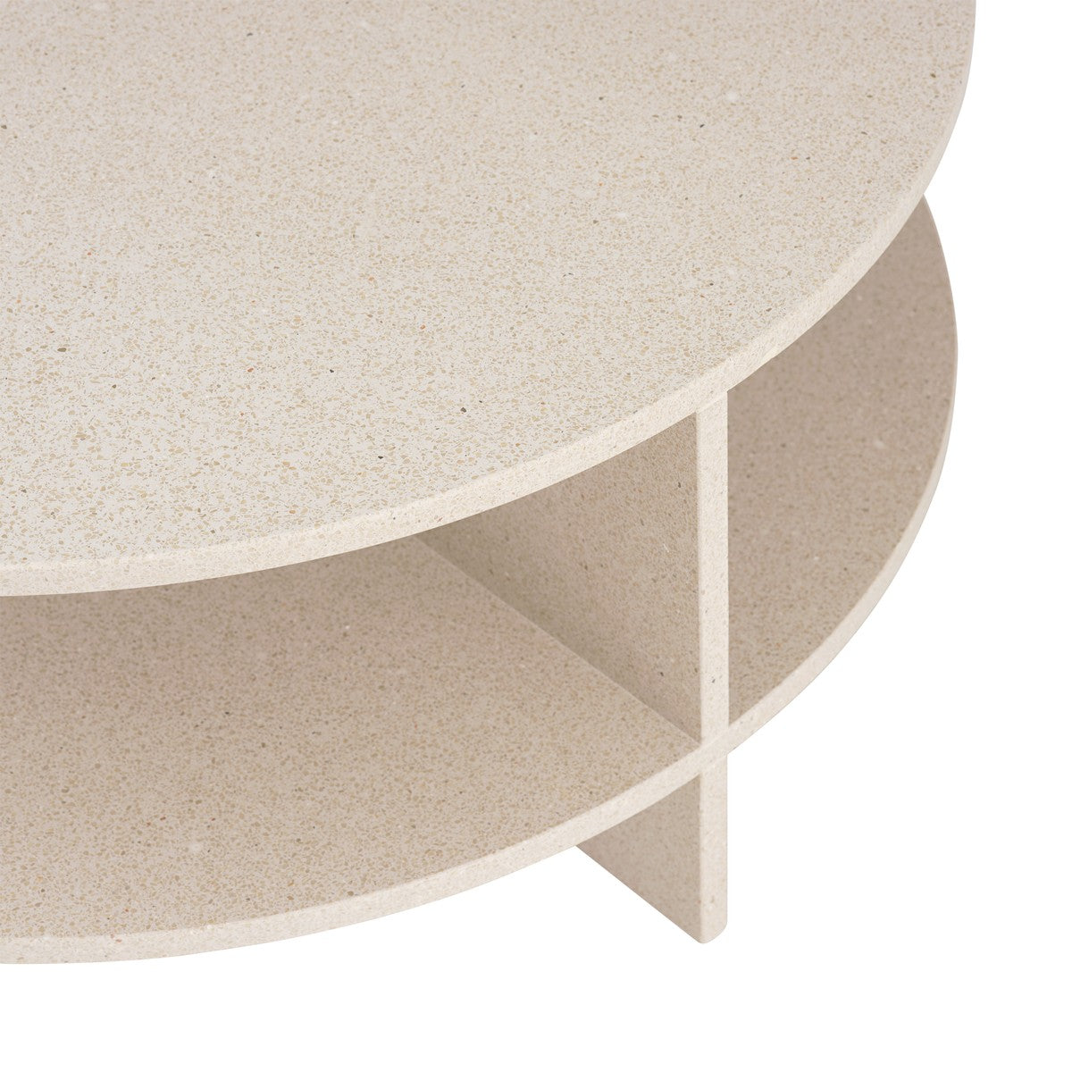 HALVES Light Beige Terrazzo Outdoor Coffee Table