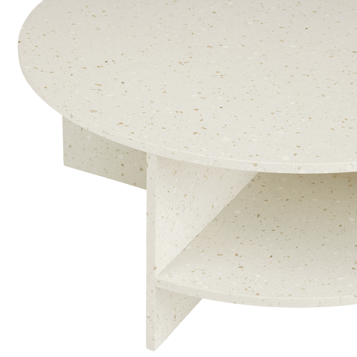 HALVES Outdoor Coffee Table Broken White Terrazzo