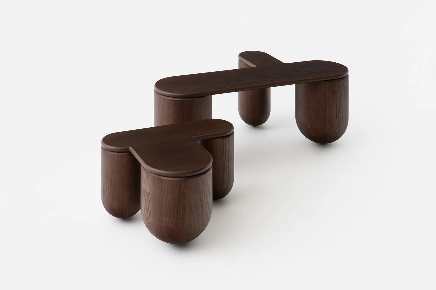 Stolik kawowy HELLO 2 brązowy jesion