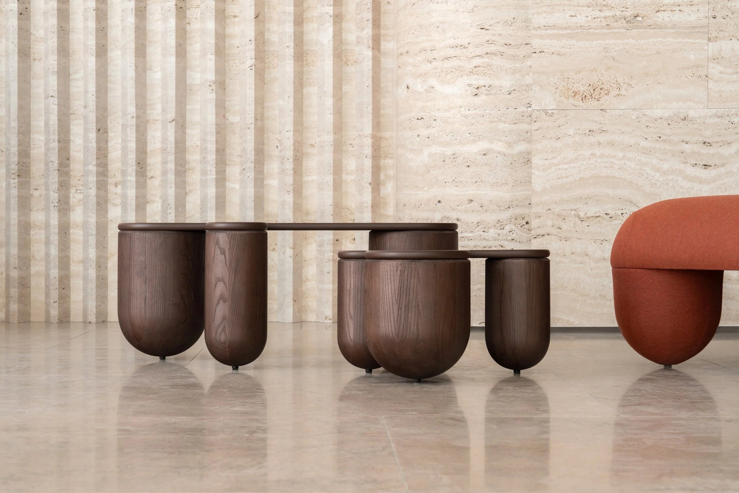 Stolik kawowy HELLO 2 brązowy jesion