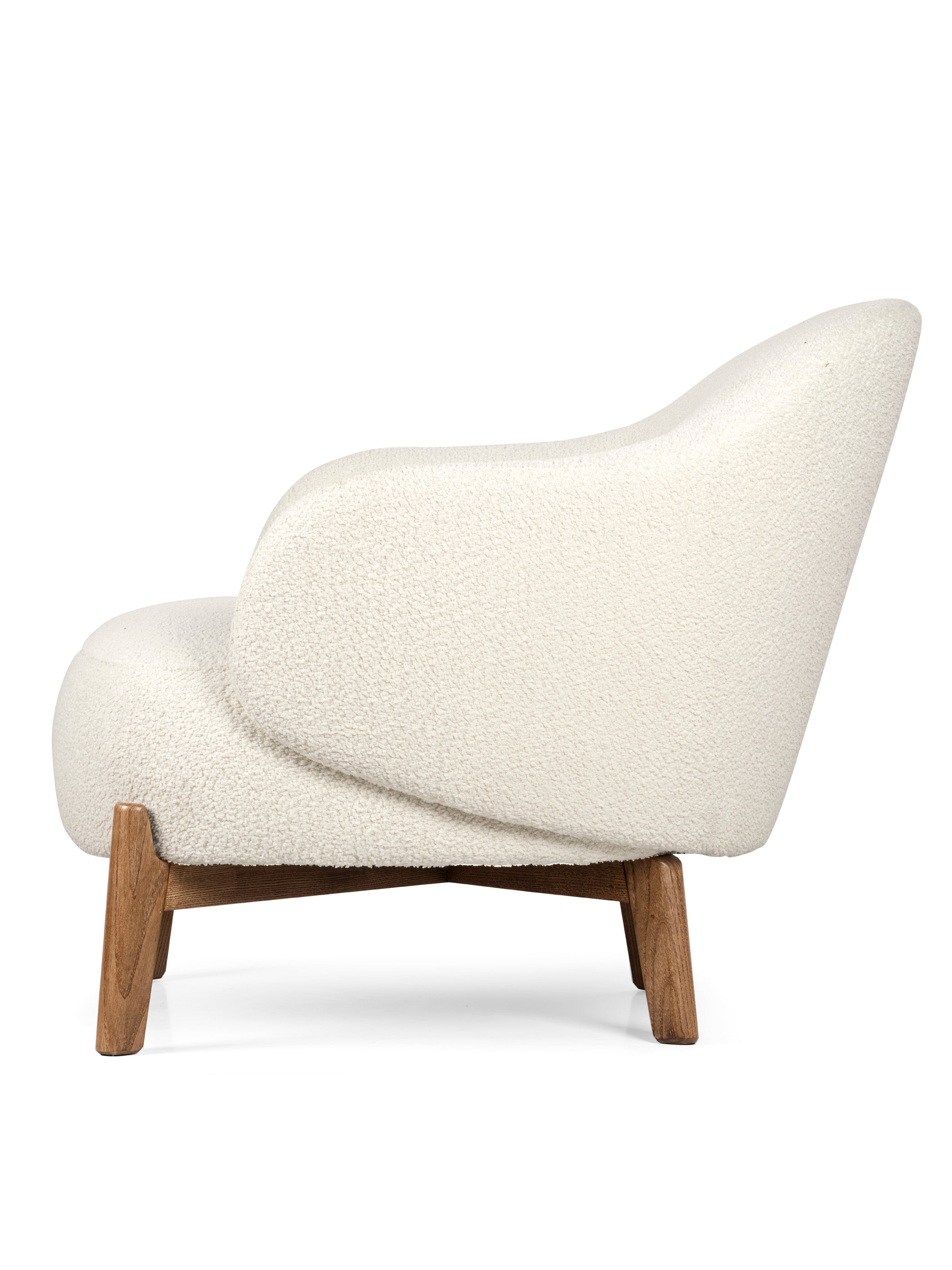 HOLLY FAB upholstered armchair with walnut base
