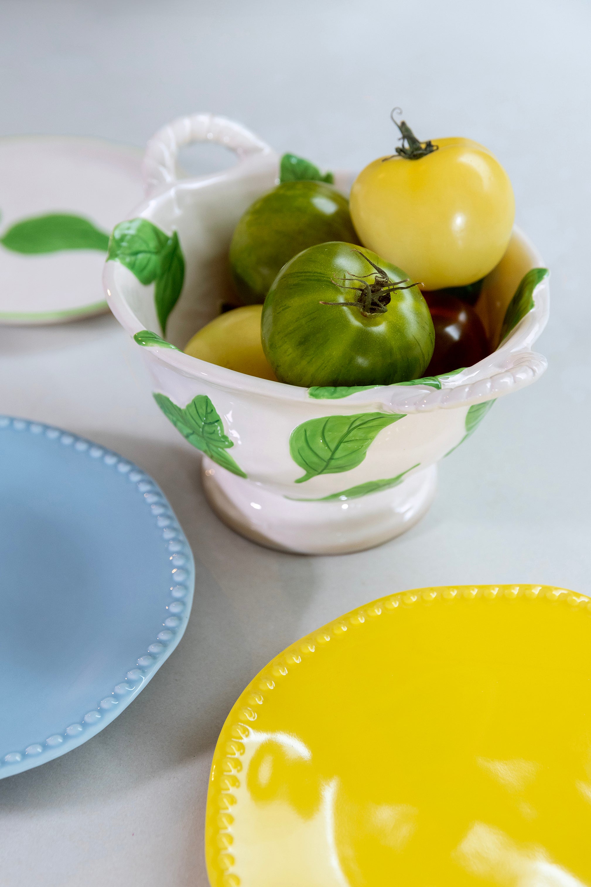 Durszlak z podstawką BASIL biały z zielonym