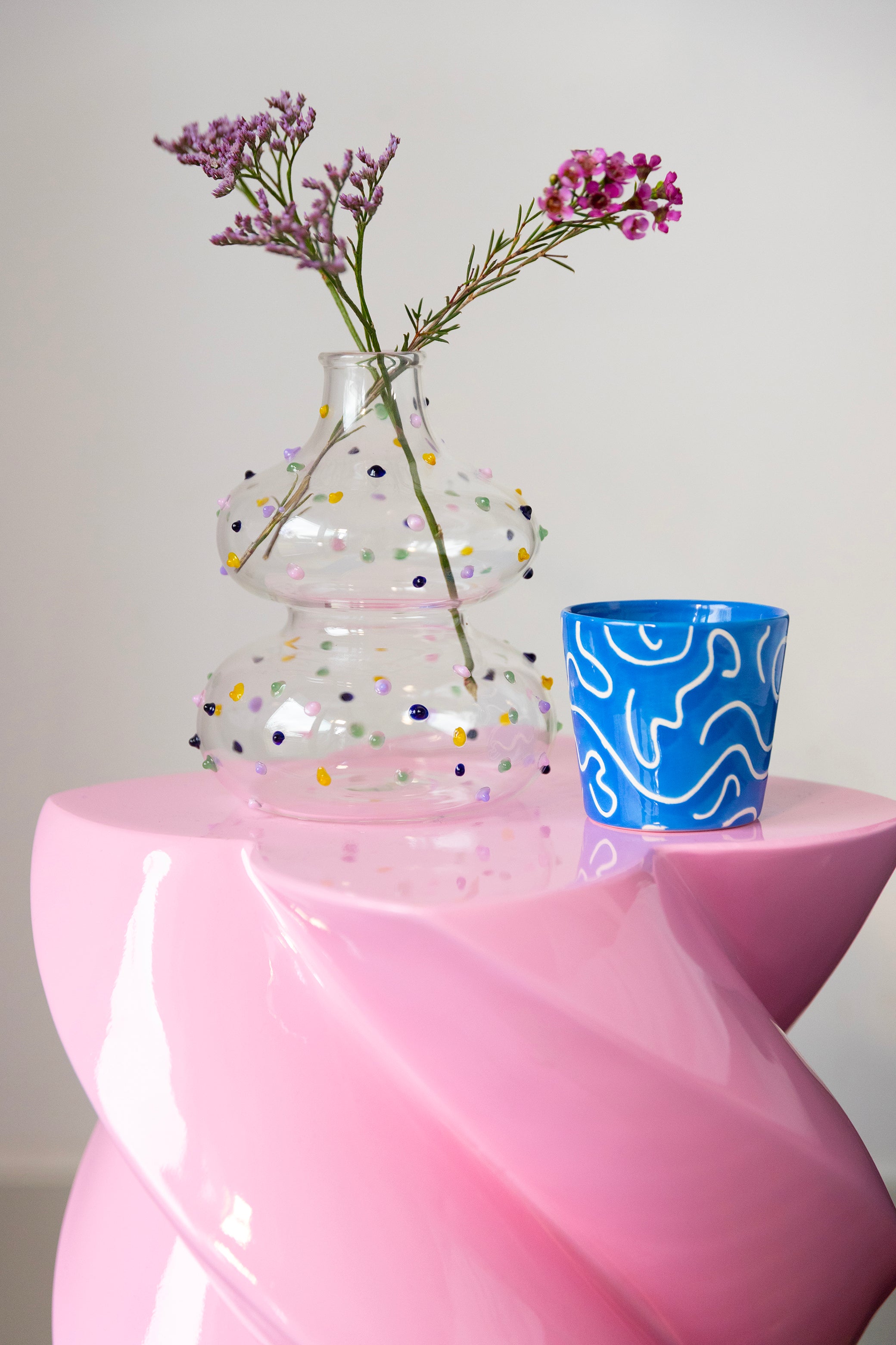 CRAFT Transparent Vase Set with Colorful Patterns