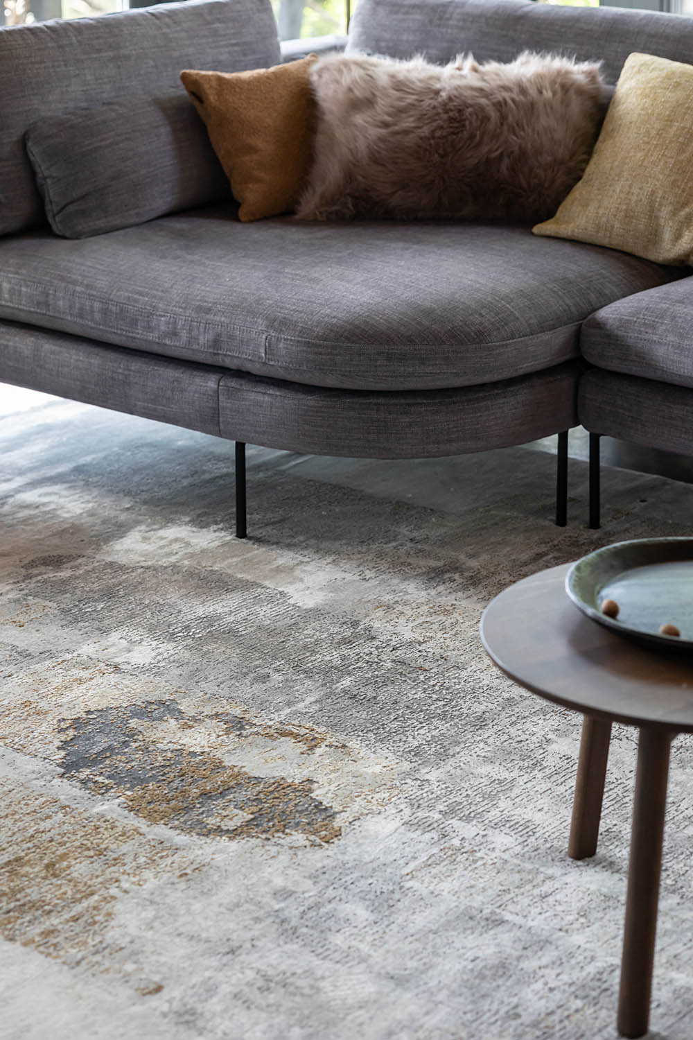 Dywan WATERCOLORS GREY szary z brązowym