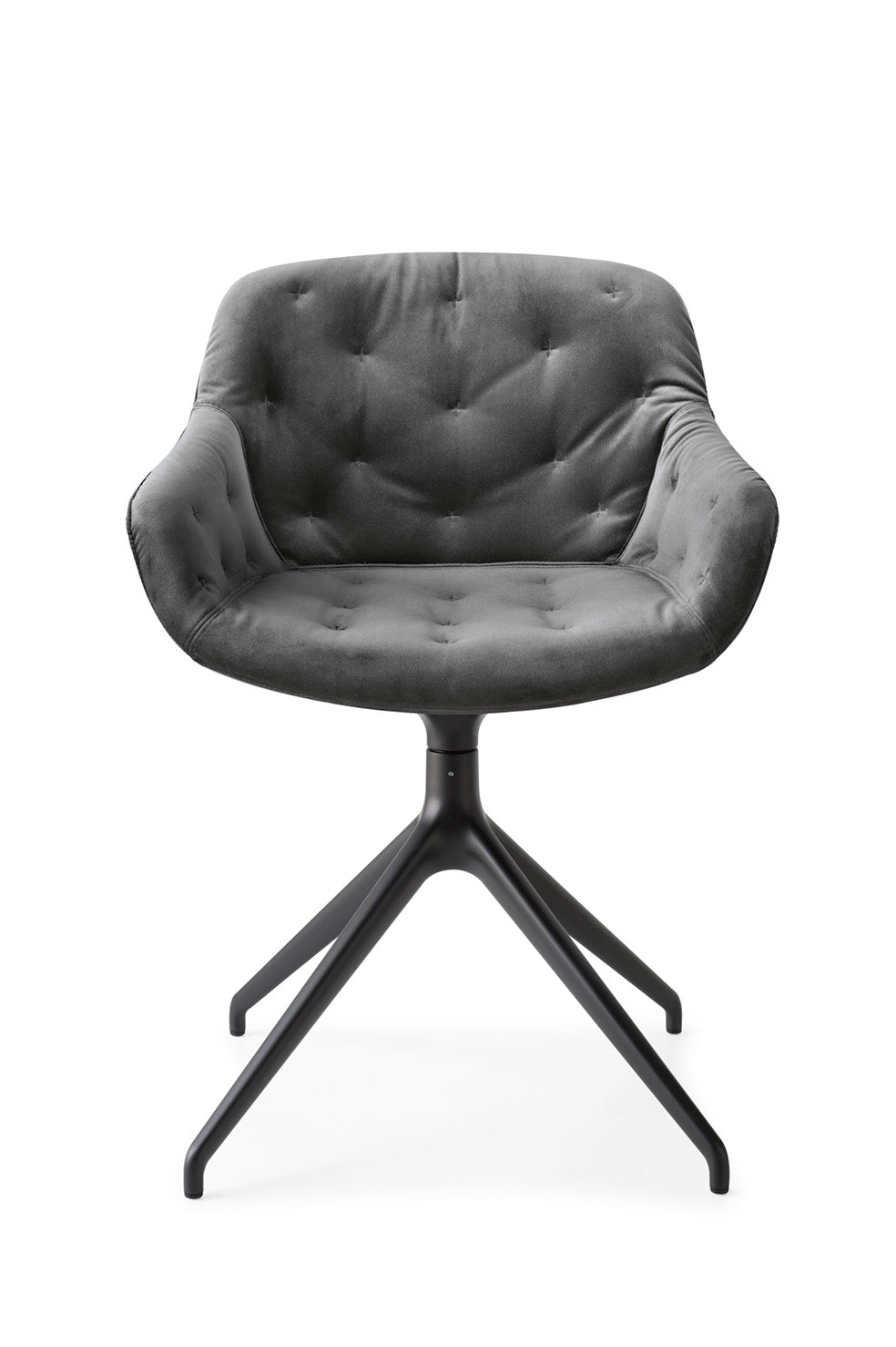 Krzesło obrotowe IGLOO pikowane tapicerowane z czarną podstawą