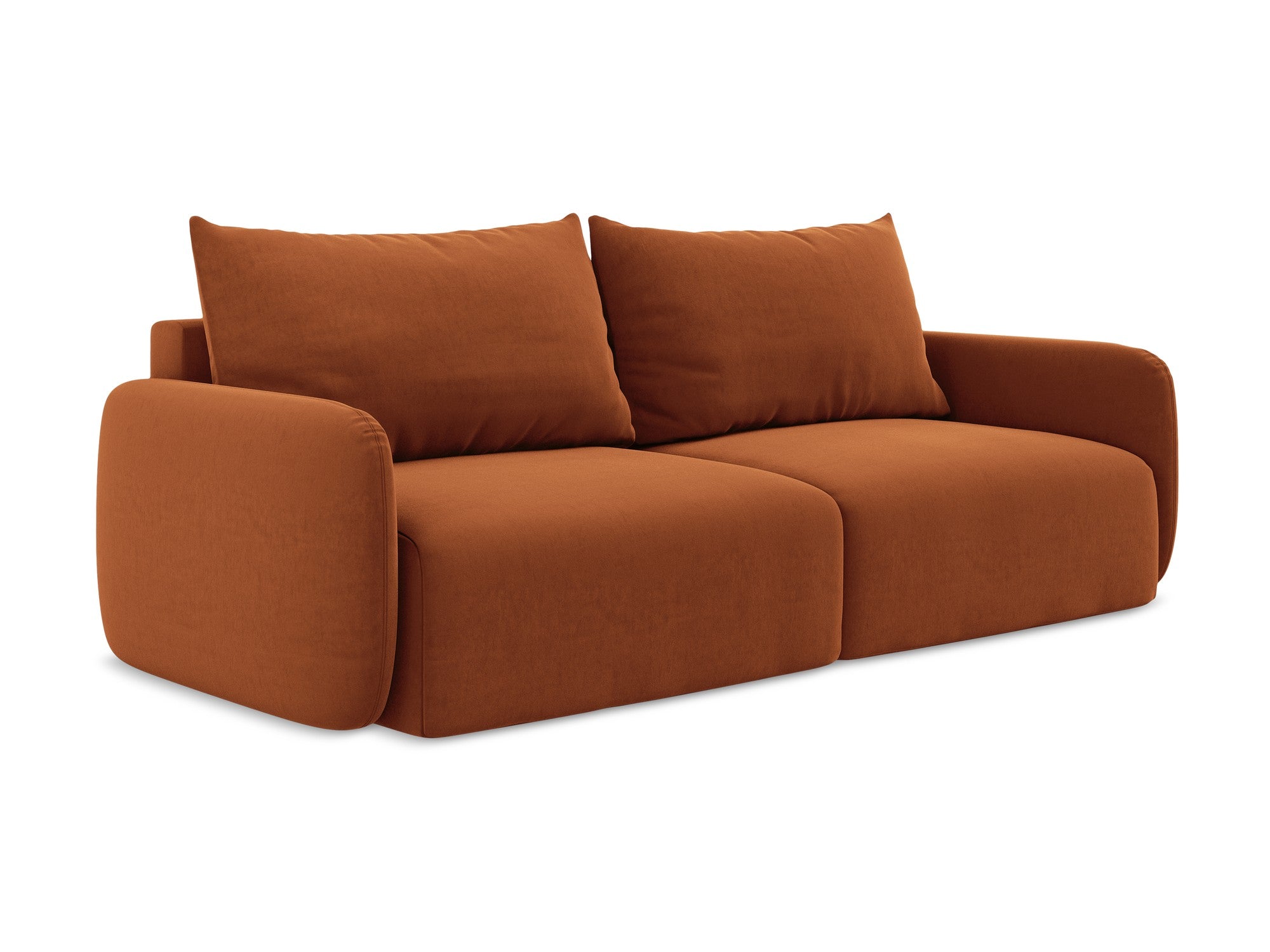 Sofa aus Samt für 3 Personen mit Schlaf-Funktion KALENA terrakotta