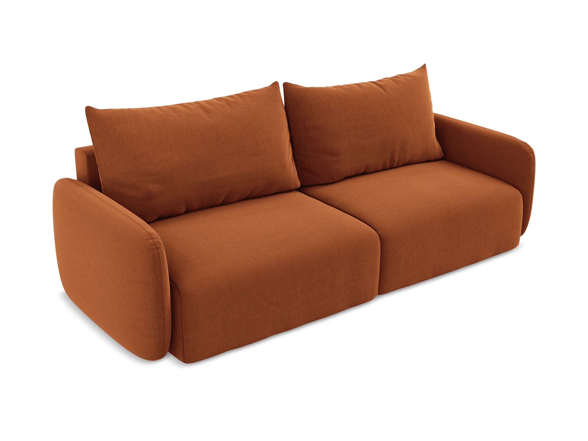 Sofa aus Samt für 3 Personen mit Schlaf-Funktion KALENA terrakotta