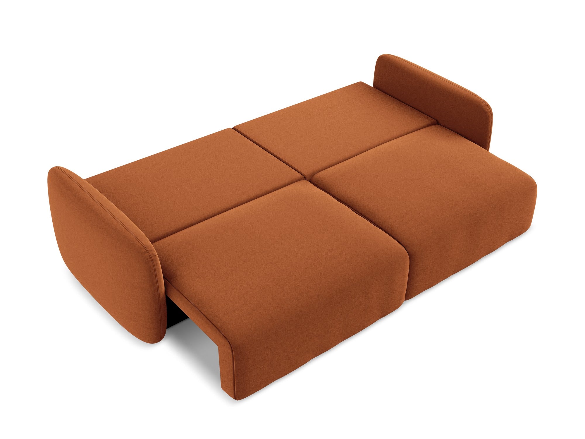 Sofa aus Samt für 3 Personen mit Schlaf-Funktion KALENA terrakotta