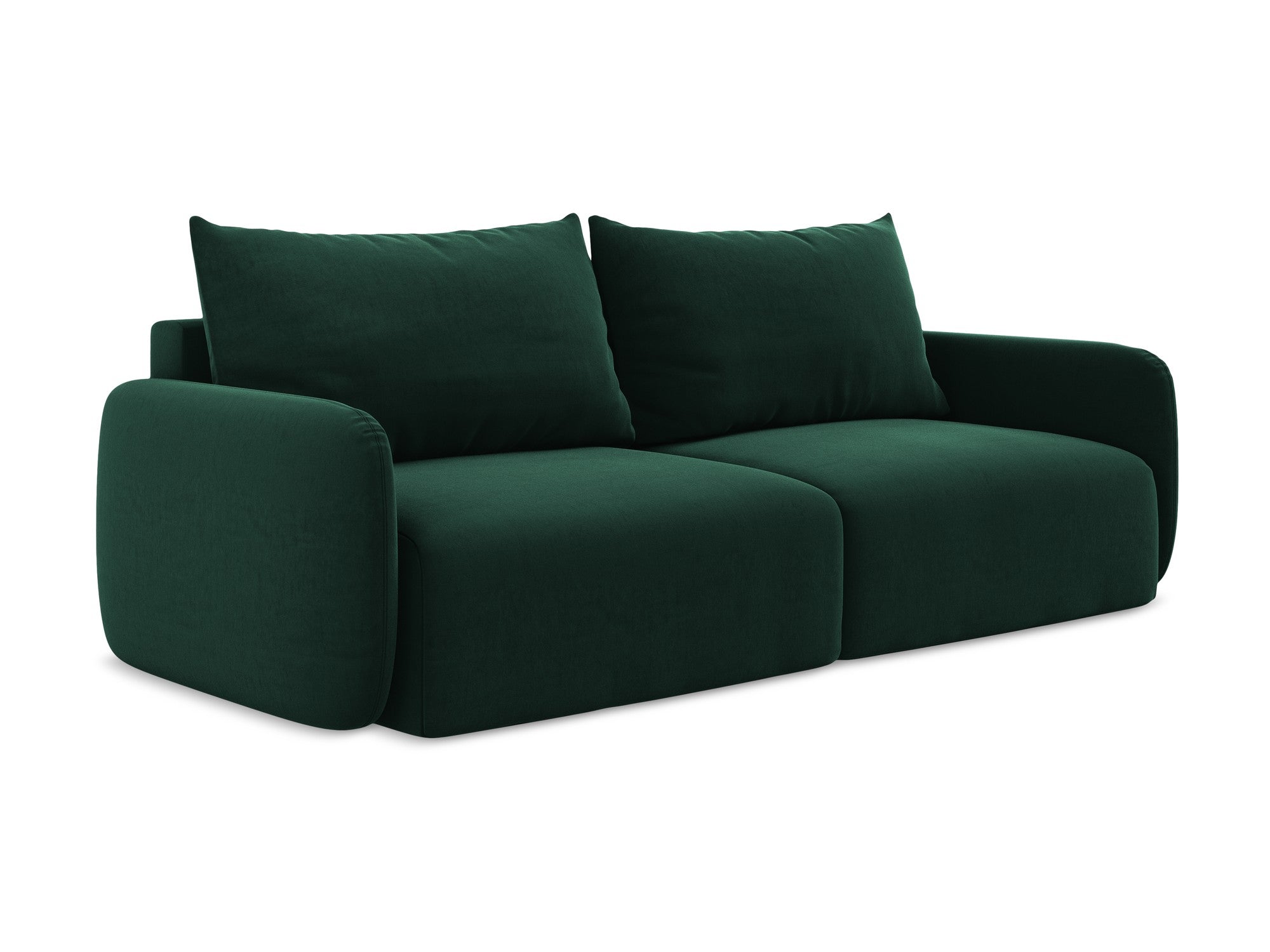 Velvet 3-Seater Sofa with Sleeping Function KALENA in Bottle Green